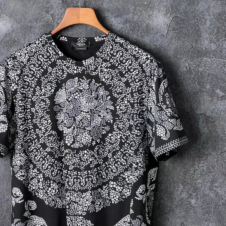 Versace VERSACE Multi-Print Cotton Short-Sleeve Shirt- dmc Size US XS / EU 42 / 0 - 3 Thumbnail