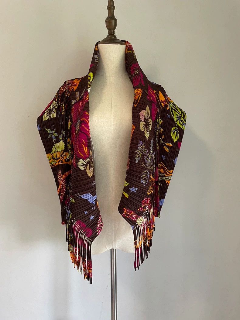 Issey Miyake Vintage Printed Fringe Jacket- dmc Size US M / EU 48-50 / 2 - 2 Thumbnail