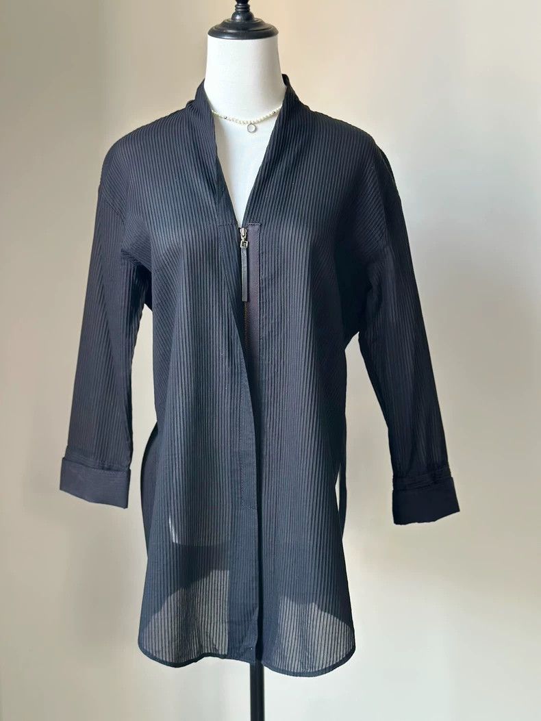 Helmut Lang Helmut Lang Black V-Neck Cotton Top- dmc Size US S / EU 44-46 / 1 - 2 Thumbnail