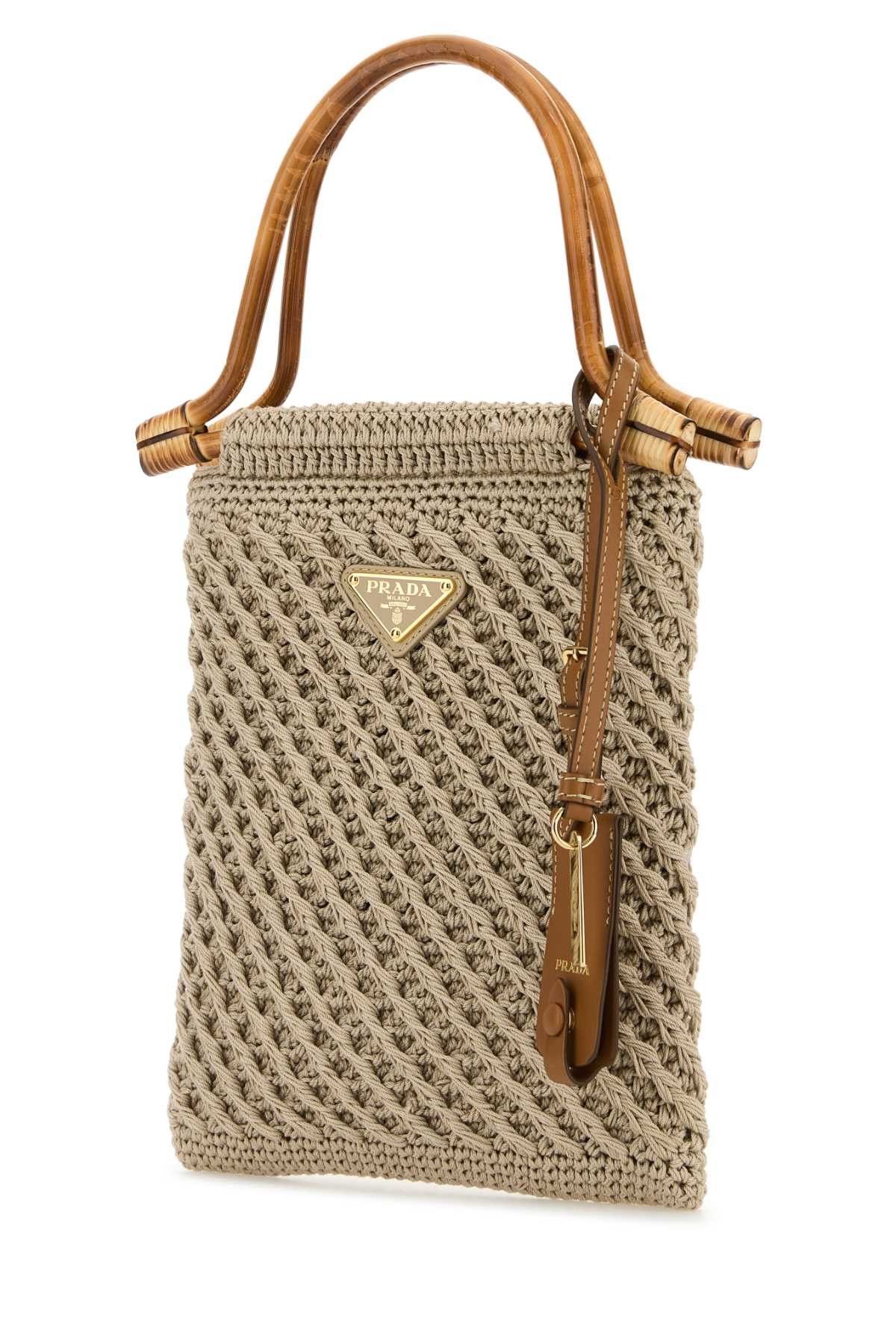 Prada Cappuccino Crochet Handbag Size ONE SIZE - 2 Thumbnail