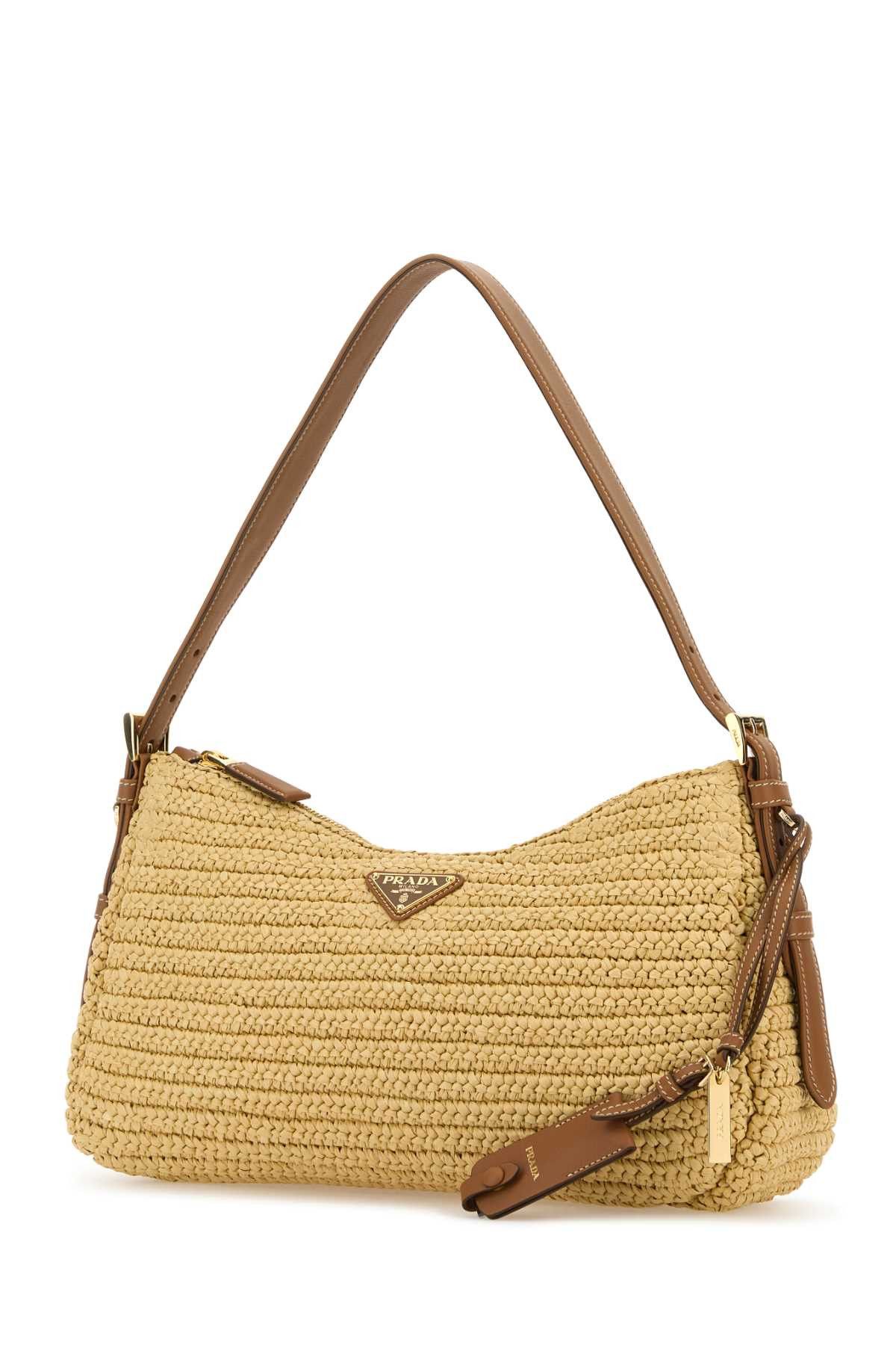 Prada Raffia Large Aimee Shoulder Bag Size ONE SIZE - 2 Thumbnail