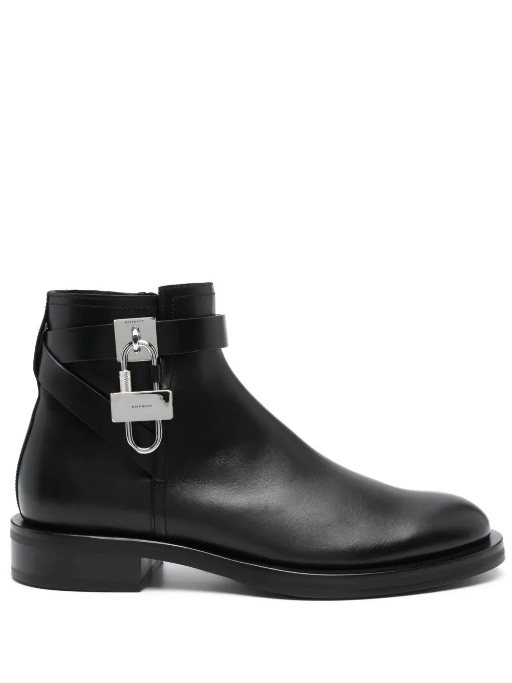 Givenchy $1.8K VALUE Givenchy Black Lock Ankle Leather Boots Size US 8 / EU 41 - 3 Thumbnail