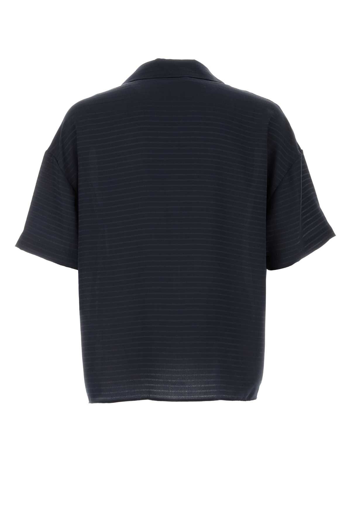 Saint Laurent Paris Navy Blue Silk Oversize Polo Shirt Size US XL / EU 56 / 4 - 2 Thumbnail