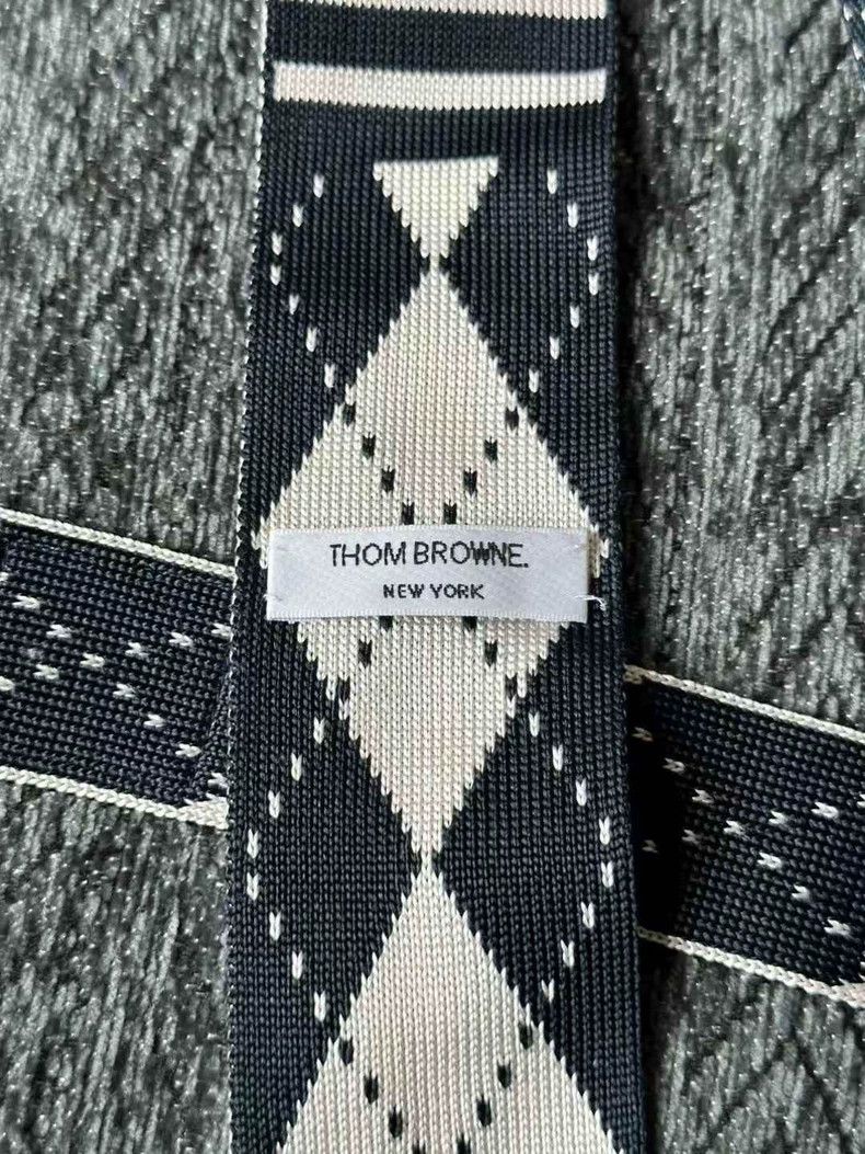 Thom Browne Thom Browne Argyle Patterned Tie- dmc Size ONE SIZE - 3 Thumbnail
