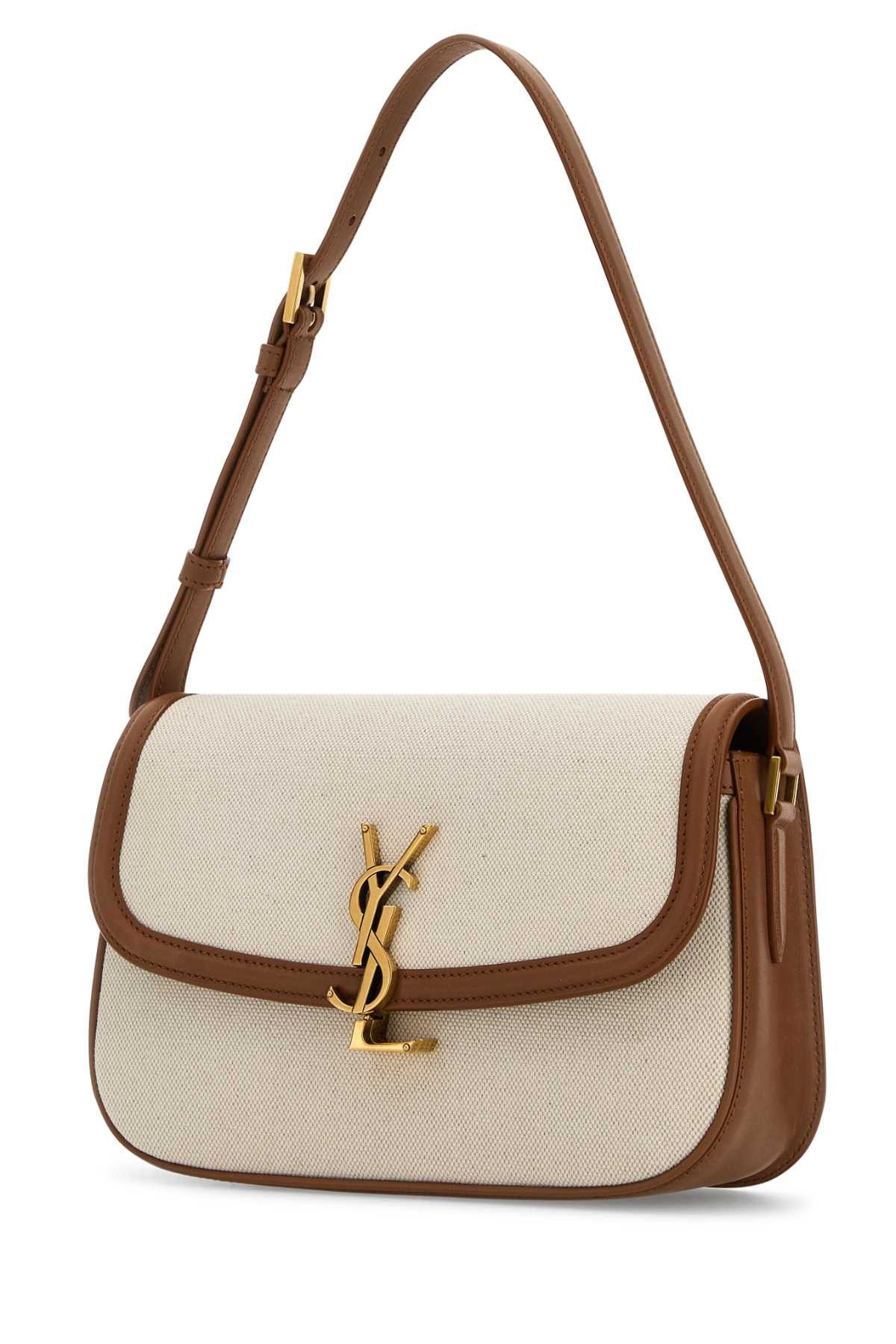 Saint Laurent Paris Sand Canvas Solferino Shoulder Bag Size ONE SIZE - 2 Thumbnail
