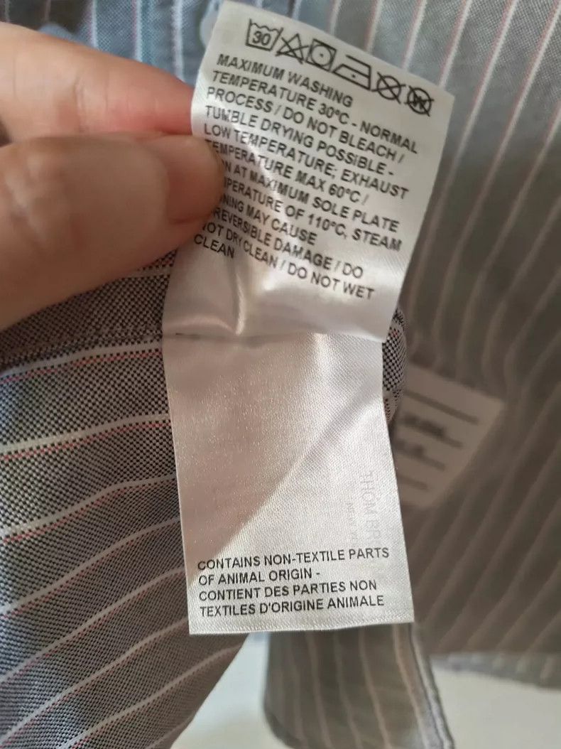 Thom Browne Thom Browne Gray Striped Oxford Shirt- dmc Size US S / EU 44-46 / 1 - 7 Thumbnail