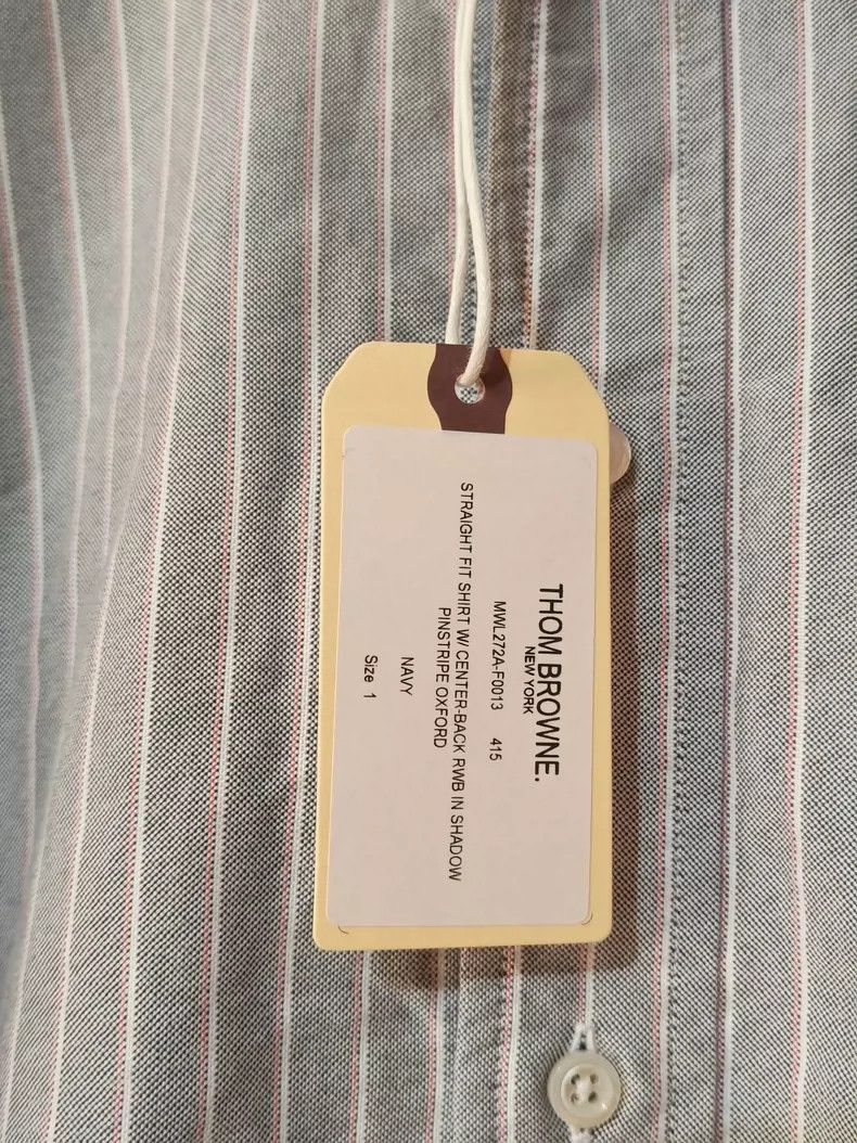 Thom Browne Thom Browne Gray Striped Oxford Shirt- dmc Size US S / EU 44-46 / 1 - 3 Thumbnail
