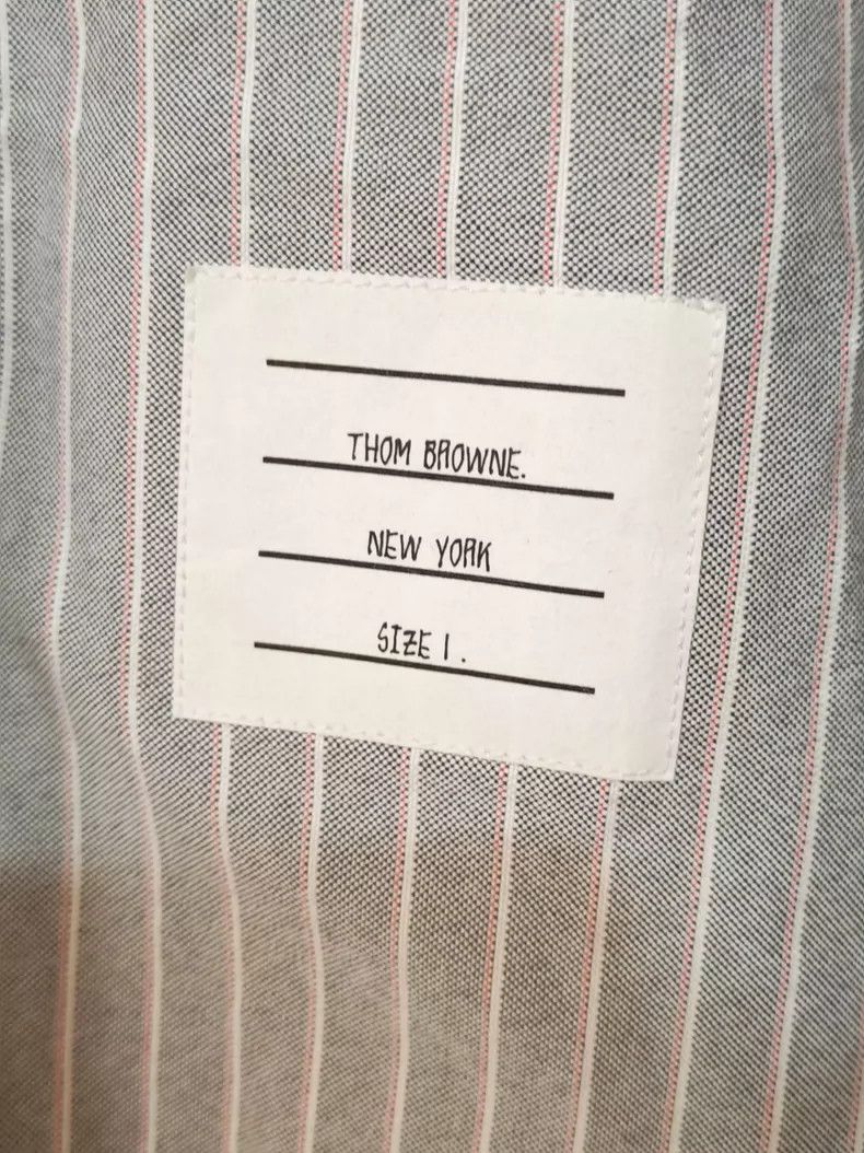 Thom Browne Thom Browne Gray Striped Oxford Shirt- dmc Size US S / EU 44-46 / 1 - 4 Thumbnail