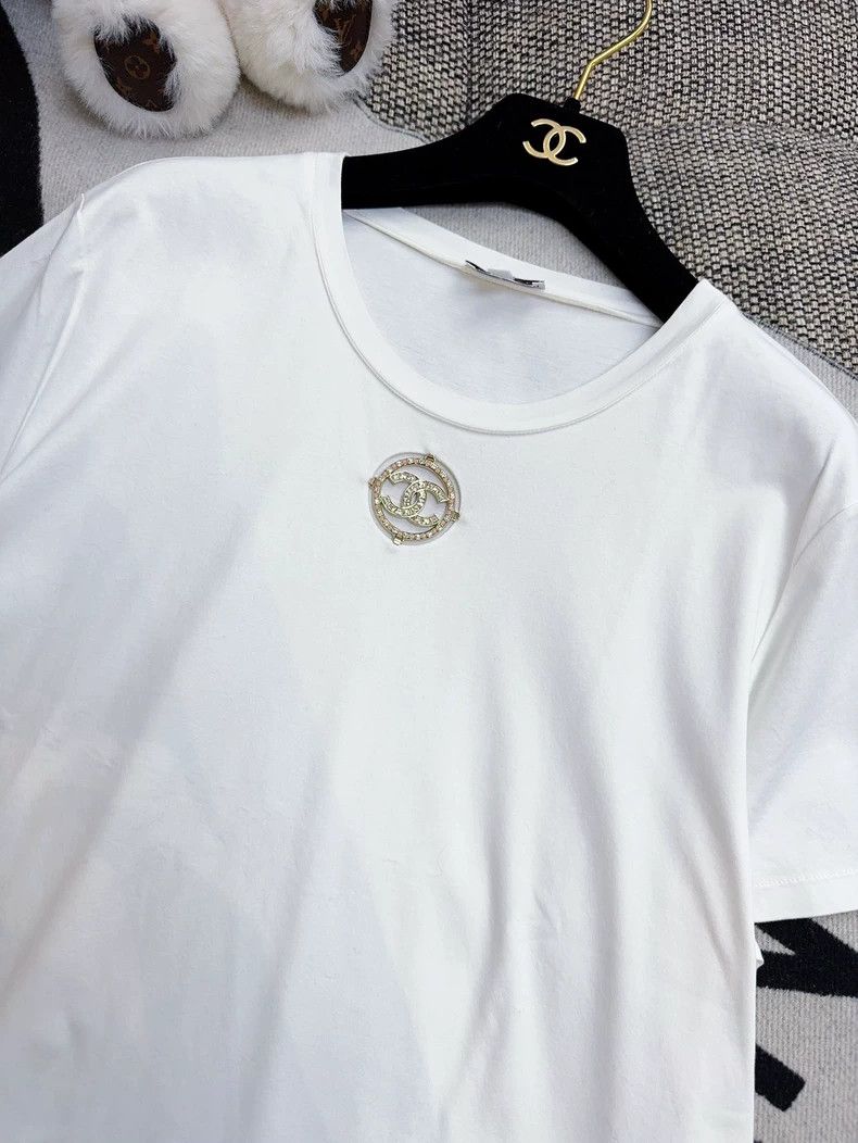 Chanel Chanel 20s Crystal Logo Short Sleeve T-Shirt- dmc Size US L / EU 52-54 / 3 - 3 Thumbnail