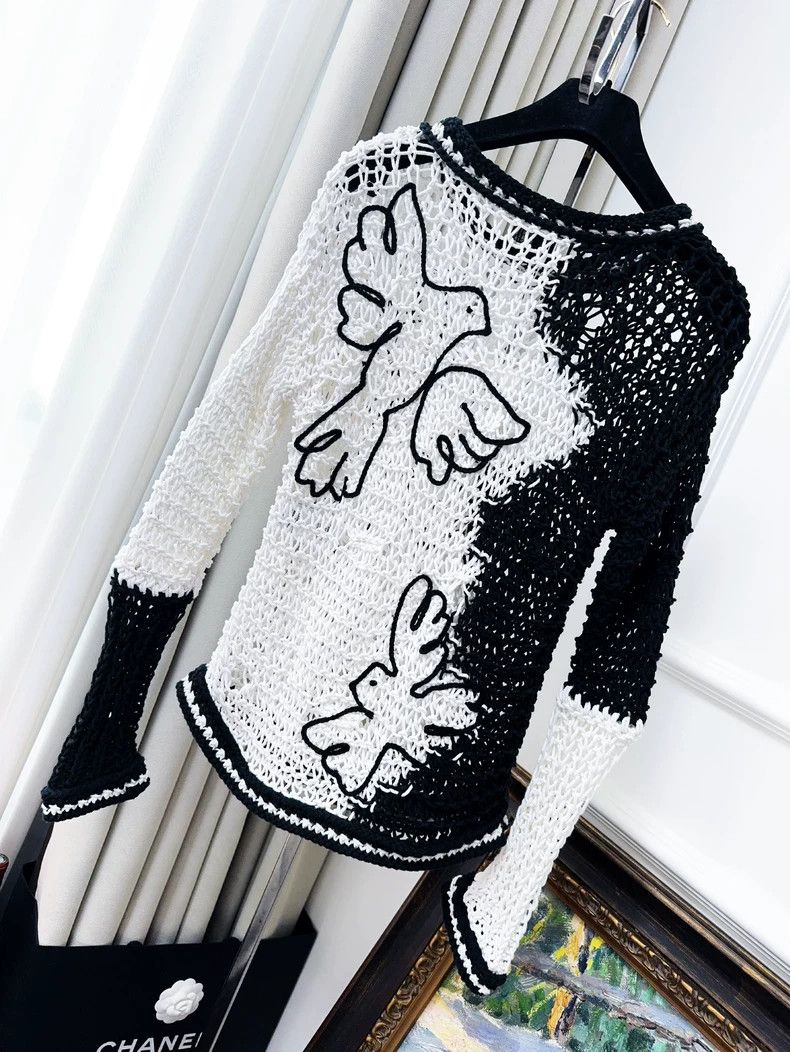 Chanel CHANEL 22C Dove Long Sleeve Knit Top- dmc Size US M / EU 48-50 / 2 - 2 Thumbnail
