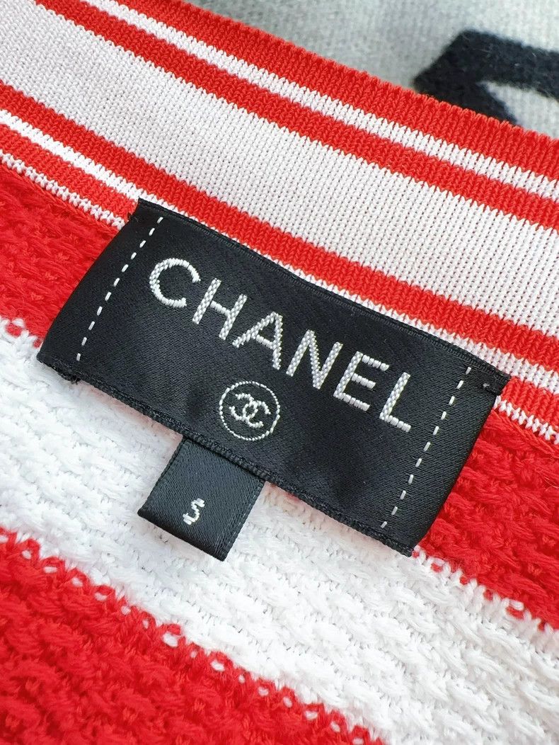 Chanel Chanel Red White Stripe Knit Long Sleeve Top- dmc Size US S / EU 44-46 / 1 - 7 Thumbnail