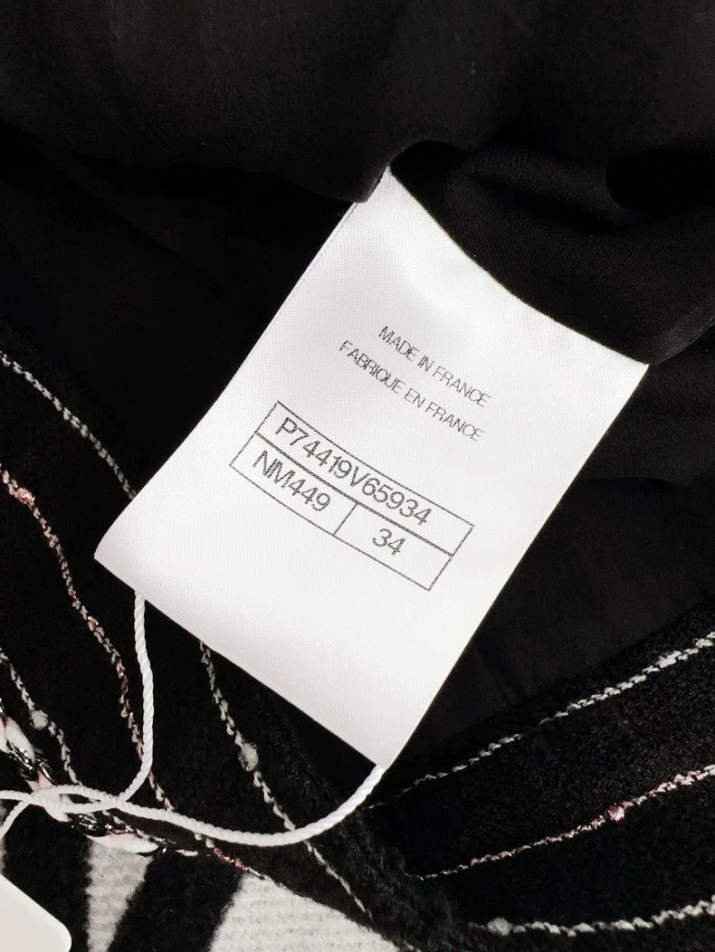Chanel 23P Black Striped Round Collar Jacket- dmc