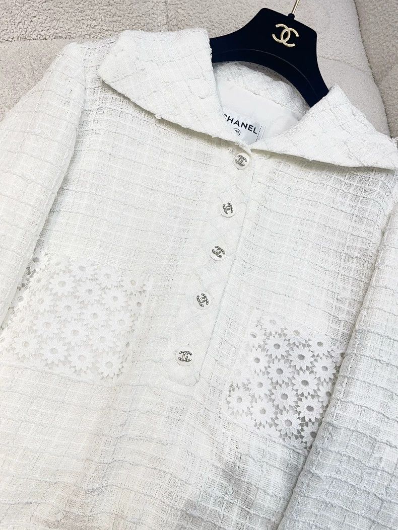 Chanel Chanel 21C White Lace Long Sleeve Dress- dmc Size US M / EU 48-50 / 2 - 4 Thumbnail