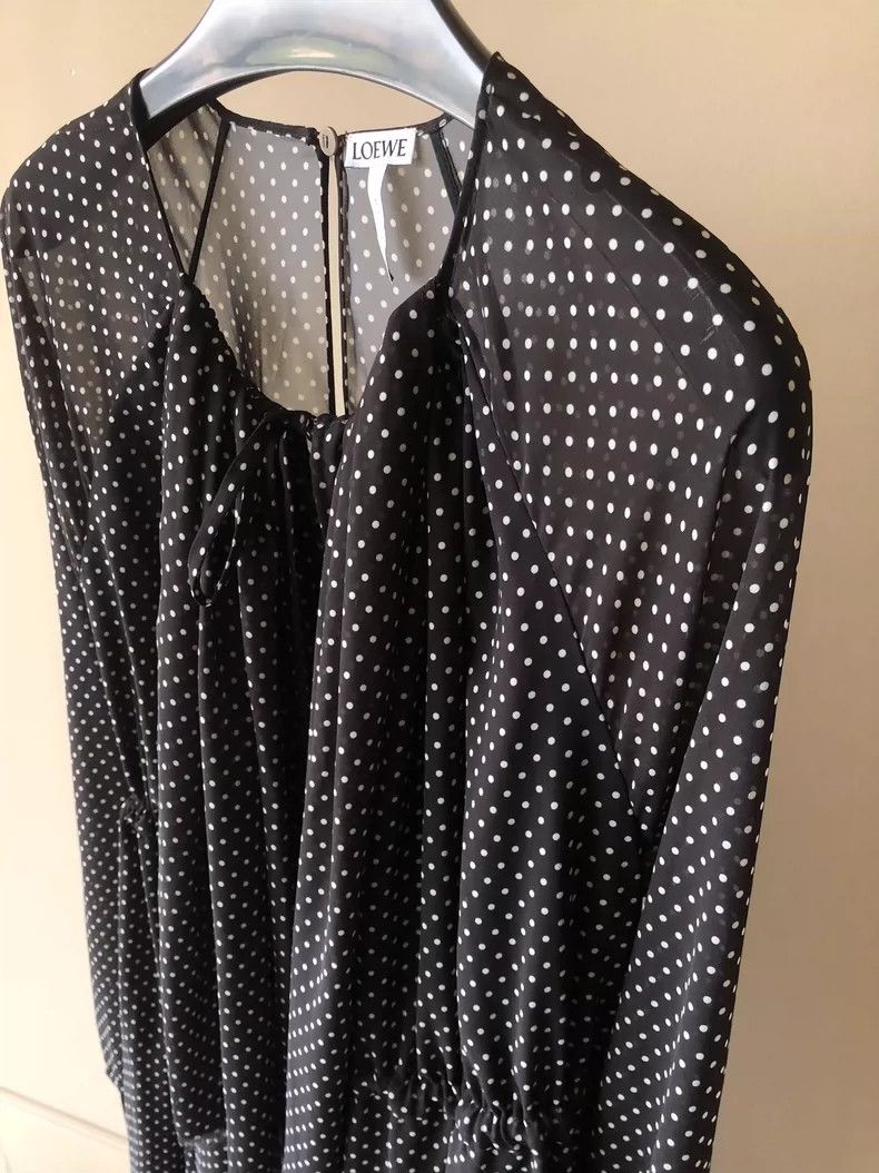 Loewe LOEWE Long Sleeve Polka Dot Dress- dmc Size US 34 / EU 50 - 3 Thumbnail