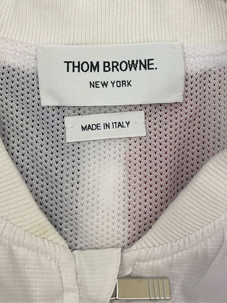 Thom Browne Thom Browne White Striped Nylon Jacket- dmc Size US M / EU 48-50 / 2 - 5 Thumbnail