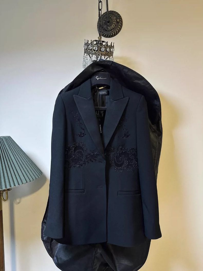 Versace Versace Crystal Lace Mid-Length Blazer- dmc Size US XS / EU 42 / 0 - 4 Thumbnail