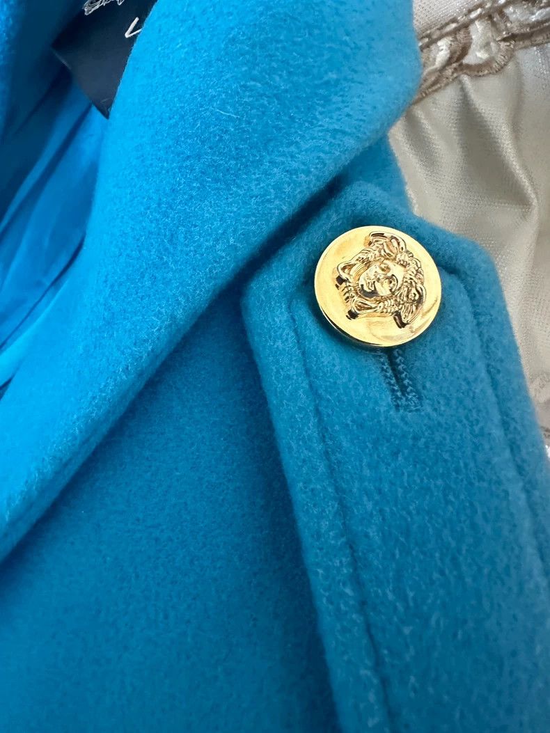 Versace Versace Medusa Gold Button Blue Coat- dmc Size US M / EU 48-50 / 2 - 5 Thumbnail