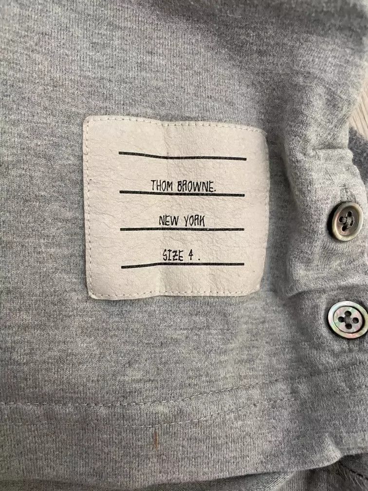 Thom Browne Thom Browne Gray 4-Stripe Long-Sleeve T-Shirt- dmc Size US L / EU 52-54 / 3 - 6 Thumbnail