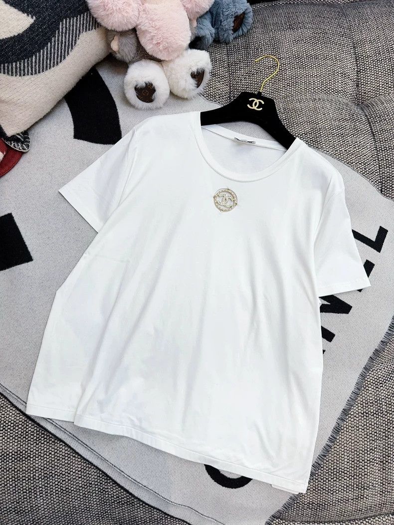 Chanel Chanel 20s Crystal Logo Short Sleeve T-Shirt- dmc Size US L / EU 52-54 / 3 - 8 Thumbnail