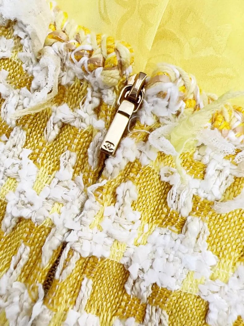 Chanel Chanel Yellow Fringe Knit Dress- dmc Size US 34 / EU 50 - 4 Thumbnail