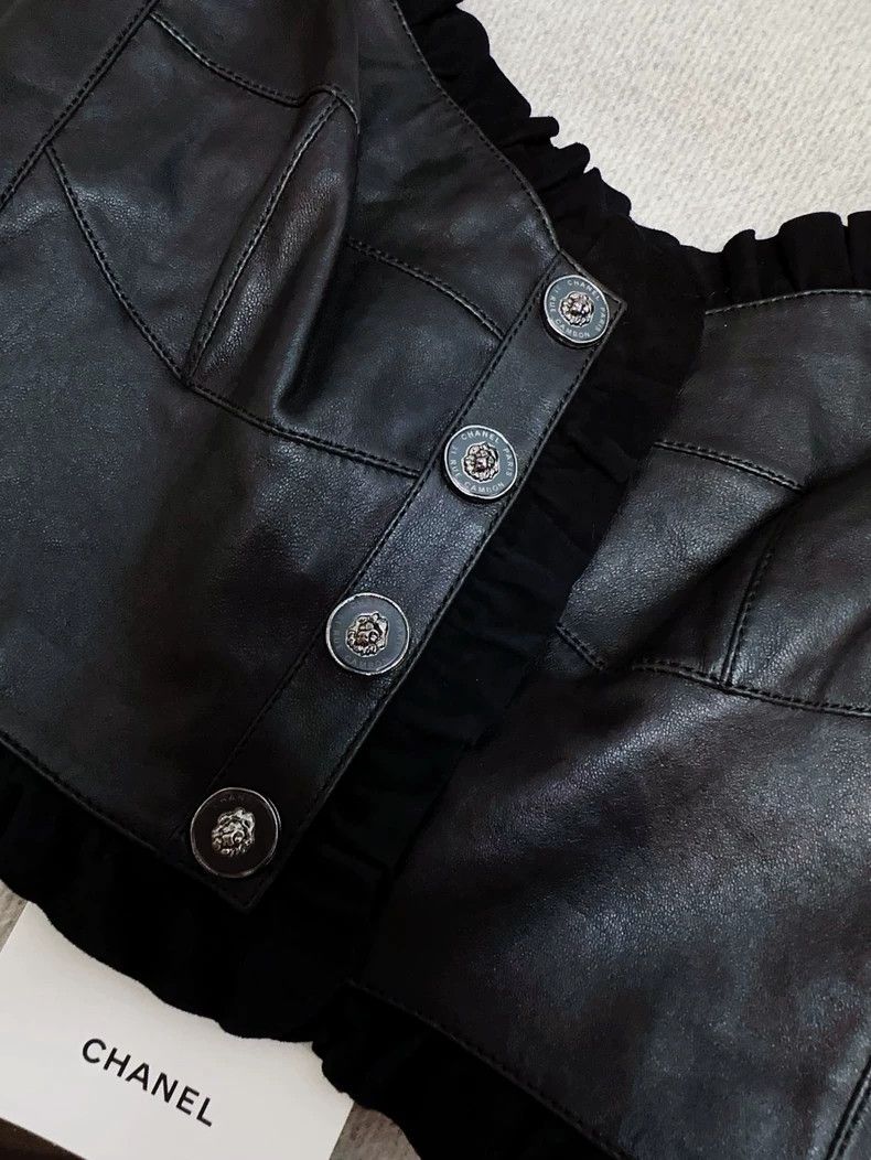 Chanel Chanel 22P Black Leather Sling Vest Top- dmc Size US M / EU 48-50 / 2 - 6 Thumbnail