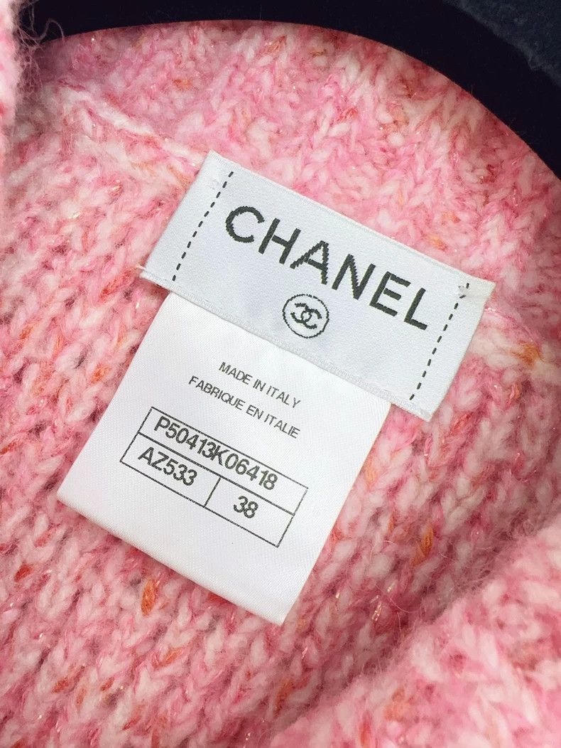 Chanel Chanel Pink Knit Jacket with Glass Buttons- dmc Size US M / EU 48-50 / 2 - 7 Thumbnail
