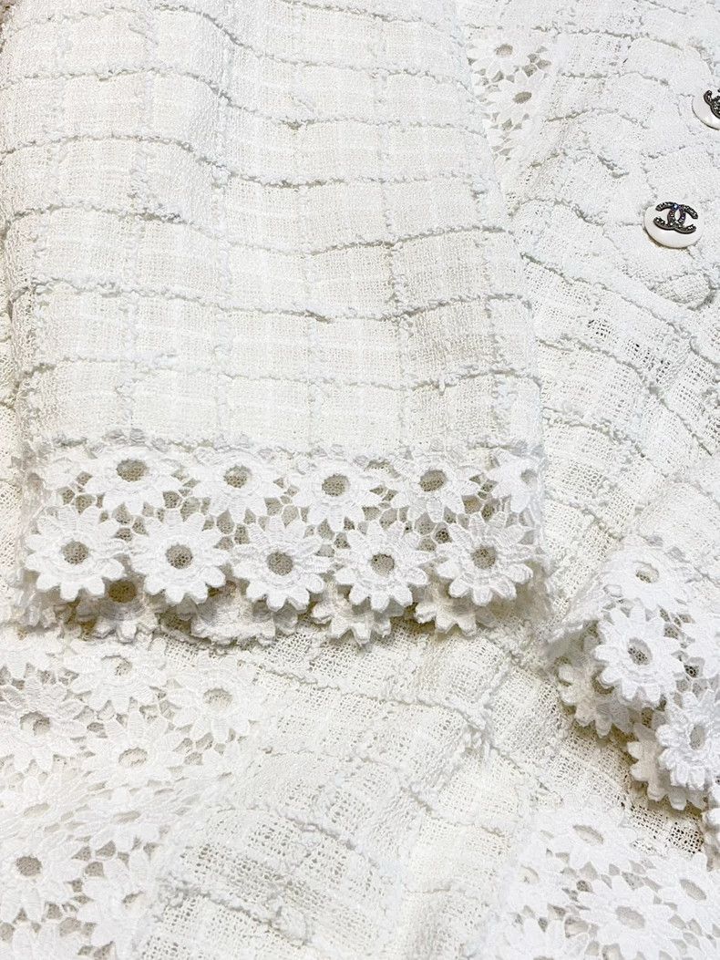Chanel Chanel 21C White Lace Long Sleeve Dress- dmc Size US M / EU 48-50 / 2 - 6 Thumbnail