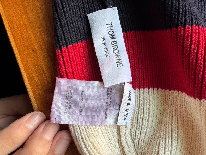 Thom Browne Thom Browne Striped Knit Beanie- dmc Size ONE SIZE - 5 Thumbnail