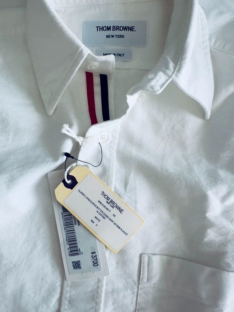 Thom Browne Thom Browne Three-Stripe Button-Up Shirt- dmc Size US XS / EU 42 / 0 - 5 Thumbnail