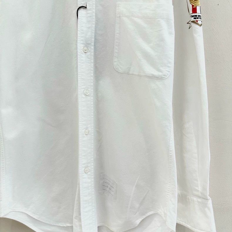 Thom Browne THOM BROWNE White Embroidered Long-Sleeve Shirt- dmc Size US S / EU 44-46 / 1 - 4 Thumbnail