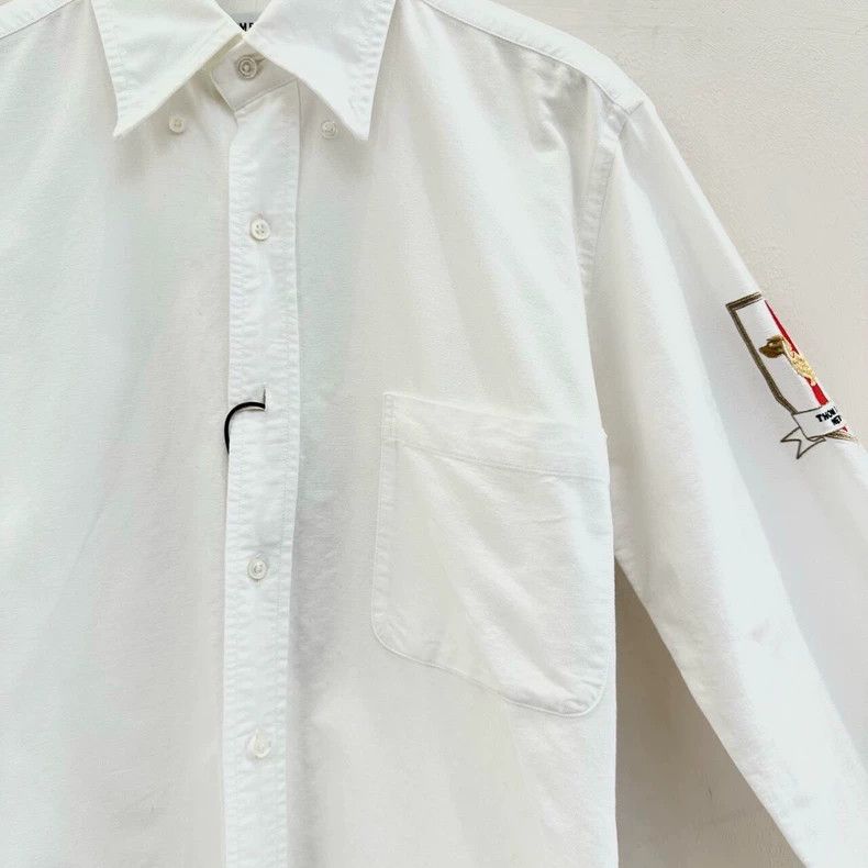 Thom Browne THOM BROWNE White Embroidered Long-Sleeve Shirt- dmc Size US S / EU 44-46 / 1 - 3 Thumbnail