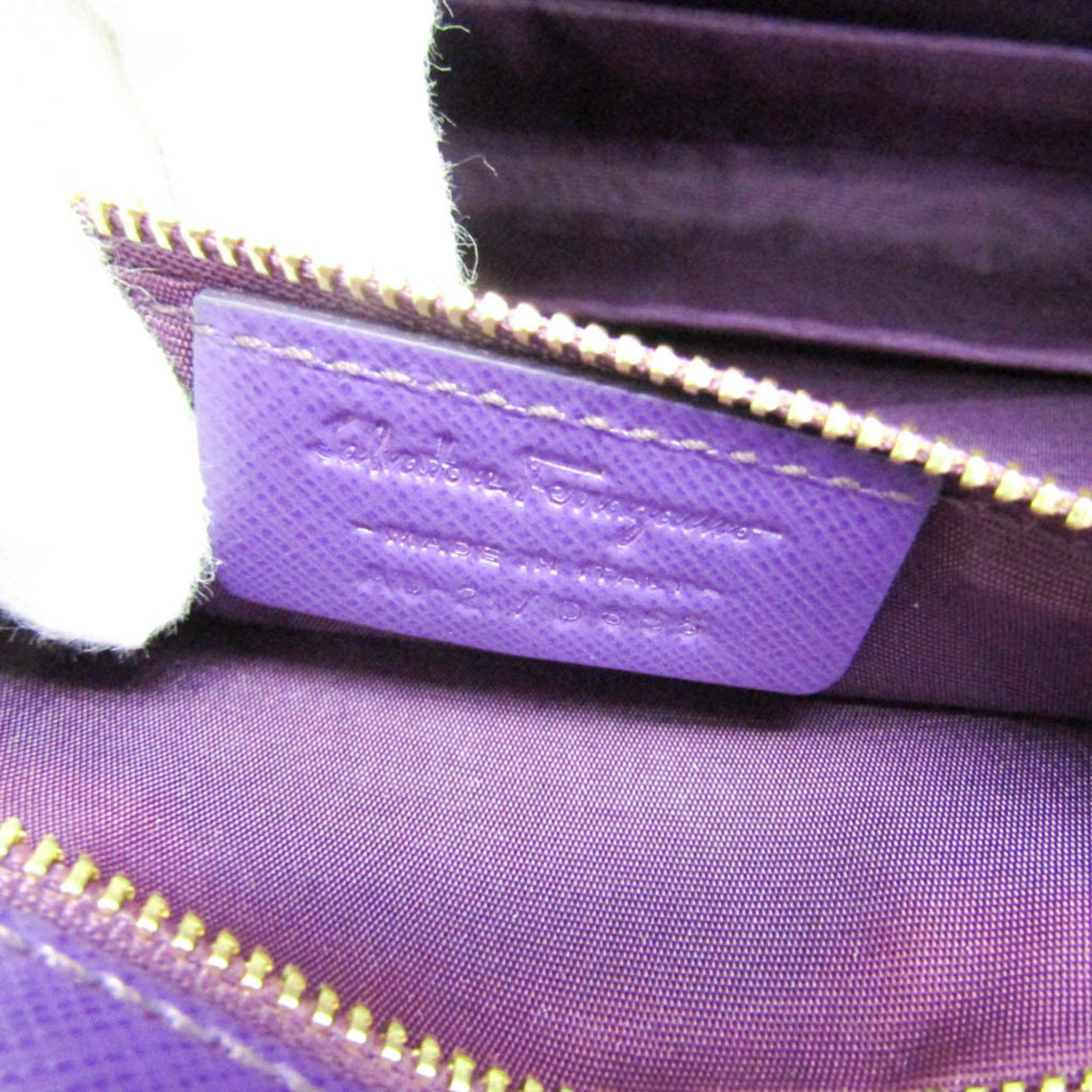 Salvatore Ferragamo Salvatore Ferragamo Vara Chain Shoulder Bag AU 21 D855 Women's Leather Shoulder Bag Purple Size ONE SIZE - 12 Thumbnail