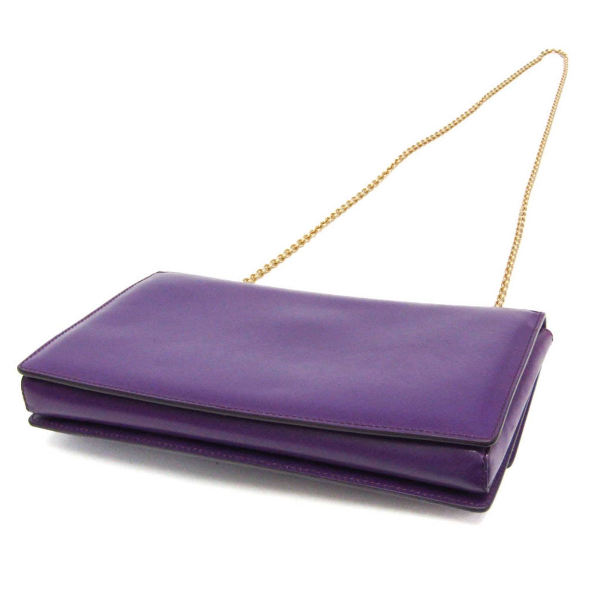 Salvatore Ferragamo Salvatore Ferragamo Vara Chain Shoulder Bag AU 21 D855 Women's Leather Shoulder Bag Purple Size ONE SIZE - 2 Thumbnail