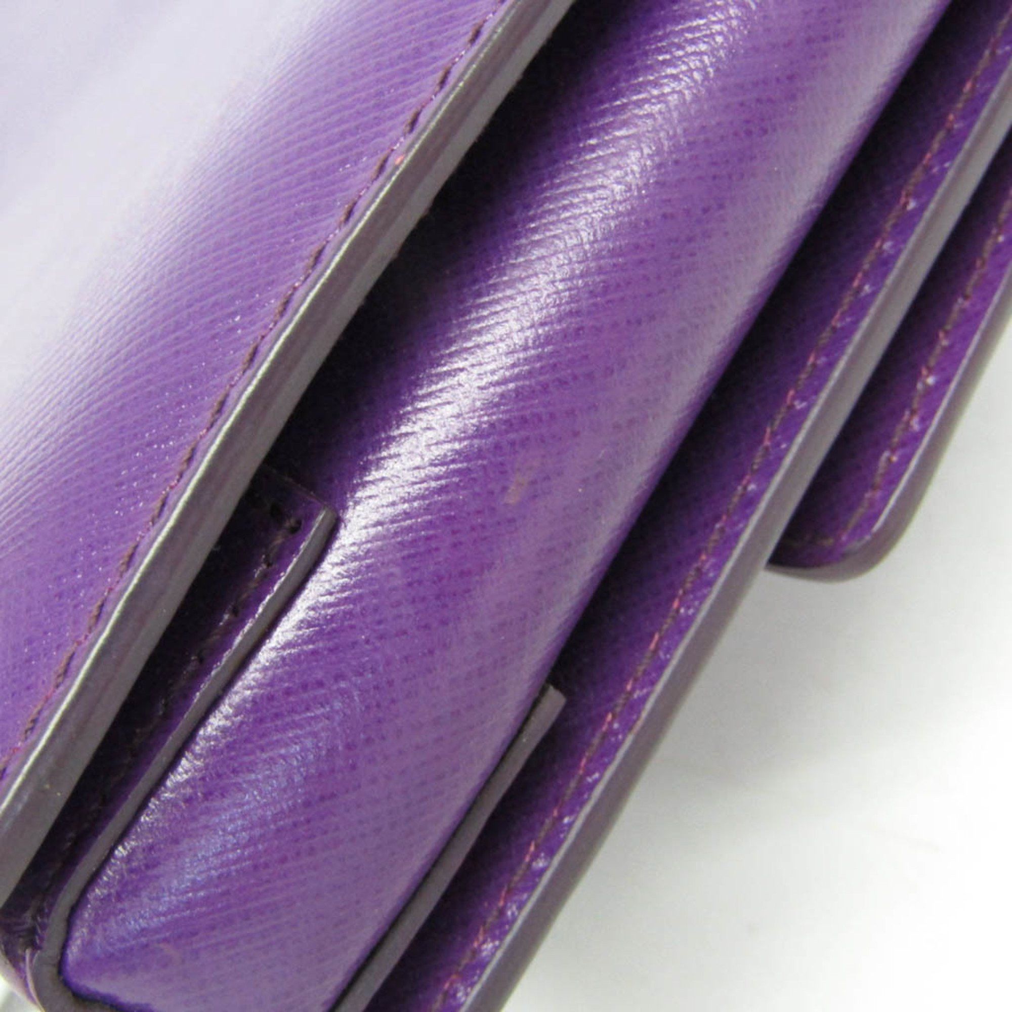 Salvatore Ferragamo Salvatore Ferragamo Vara Chain Shoulder Bag AU 21 D855 Women's Leather Shoulder Bag Purple Size ONE SIZE - 8 Thumbnail
