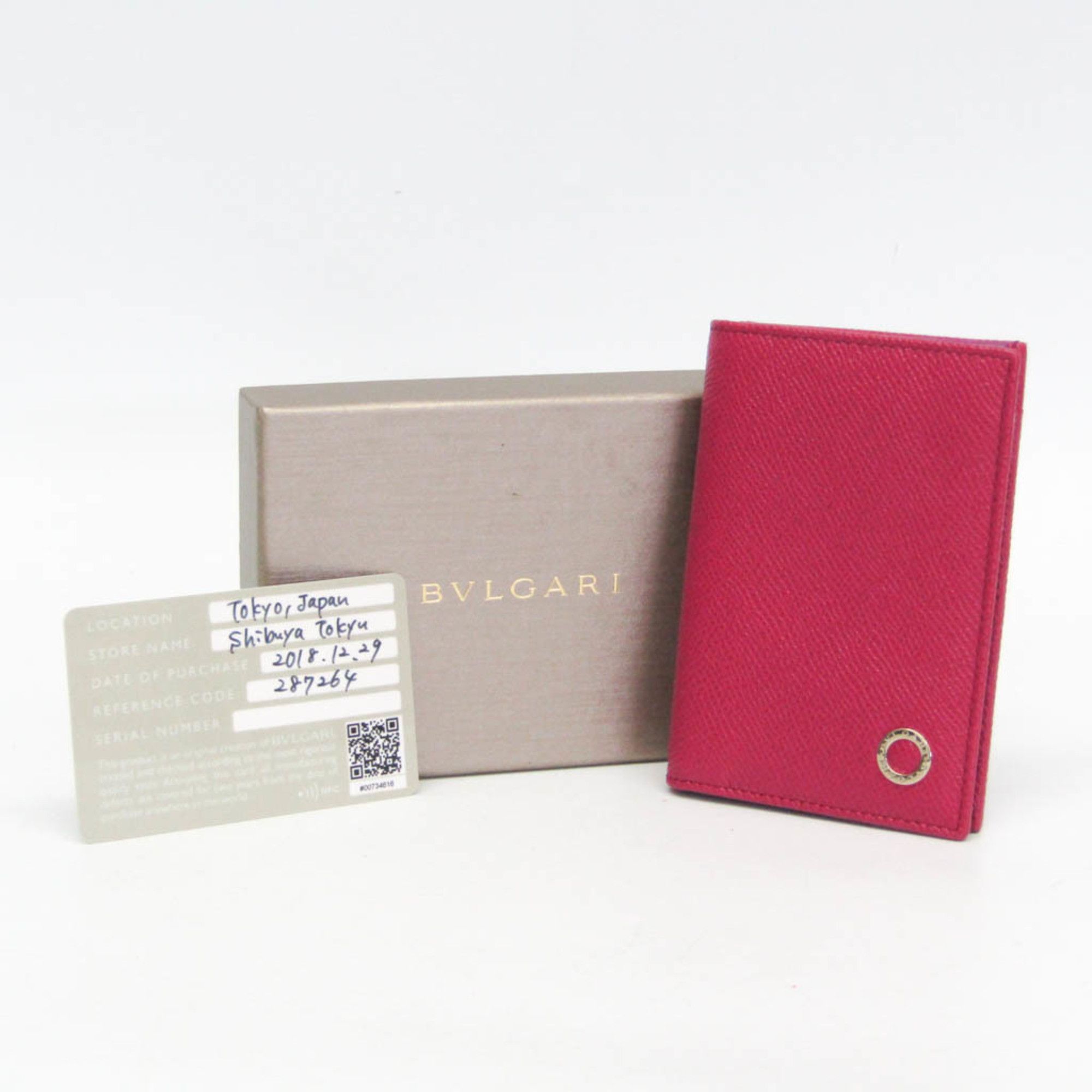 Bvlgari Bvlgari 287264 Leather Card Case Pink,Purple Size ONE SIZE - 2 Thumbnail