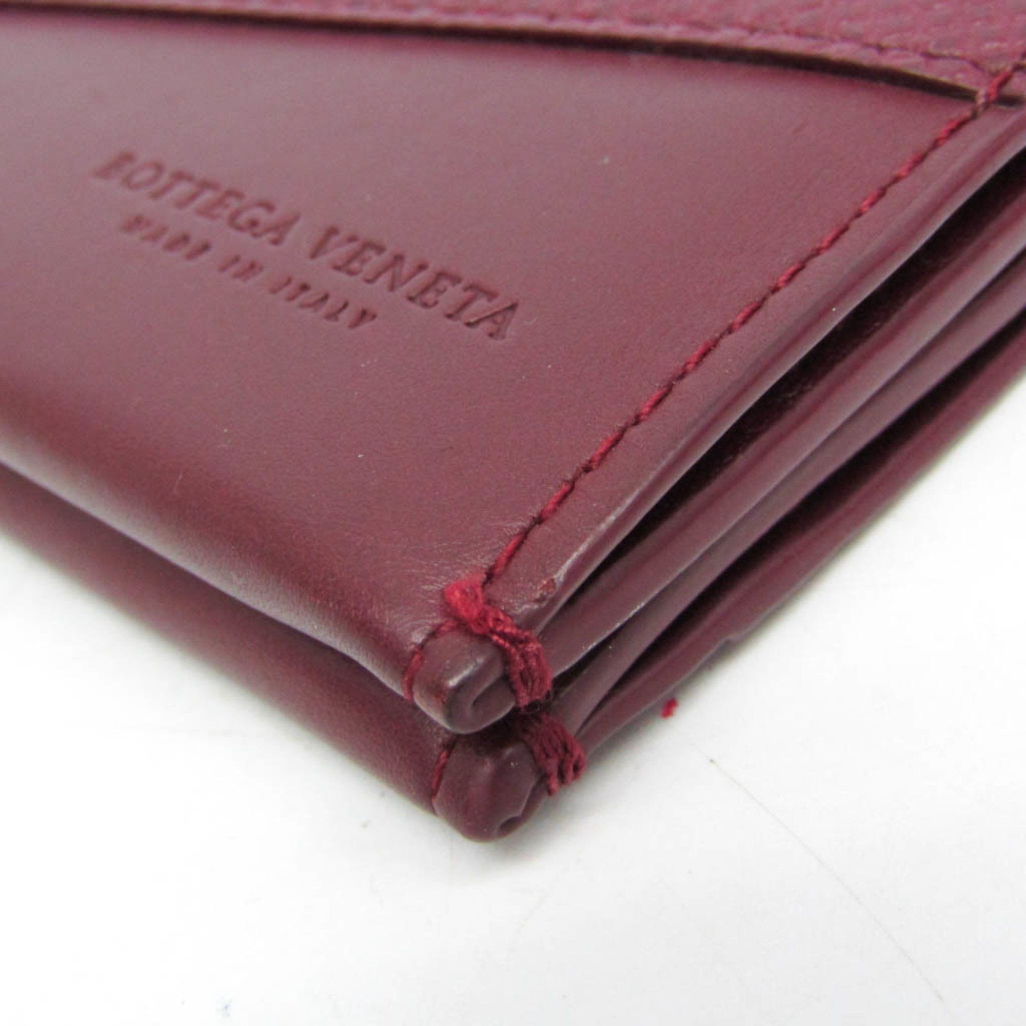Bottega Veneta Bottega Veneta Marco Polo Men,Women Leather Bill Wallet (bi-fold) Bordeaux Size ONE SIZE - 7 Thumbnail