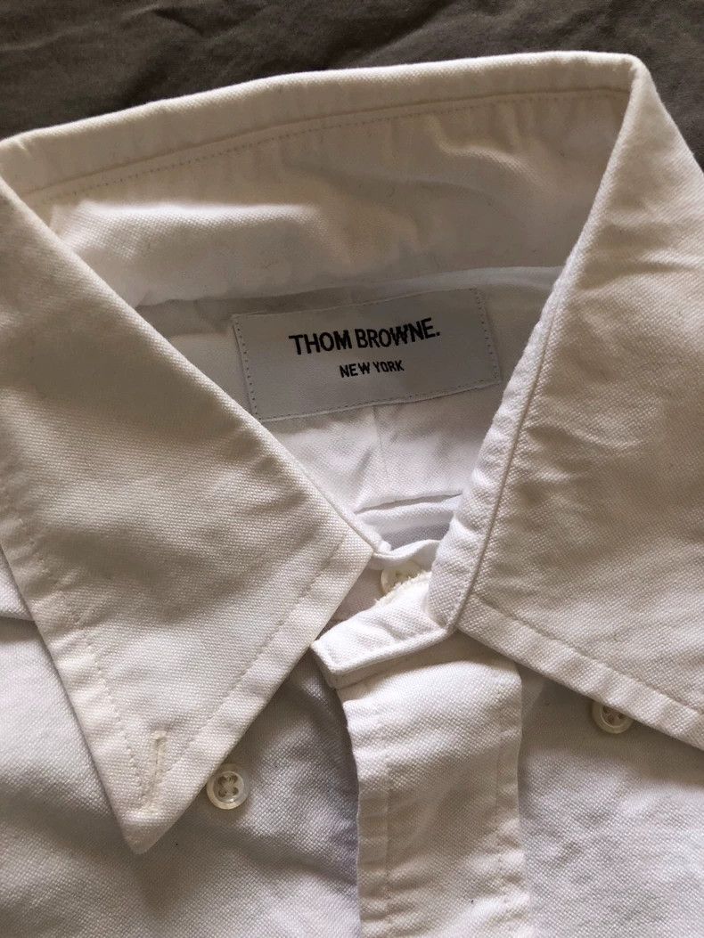 Thom Browne Thom Browne White Button-Up Shirt- dmc Size US XS / EU 42 / 0 - 2 Thumbnail