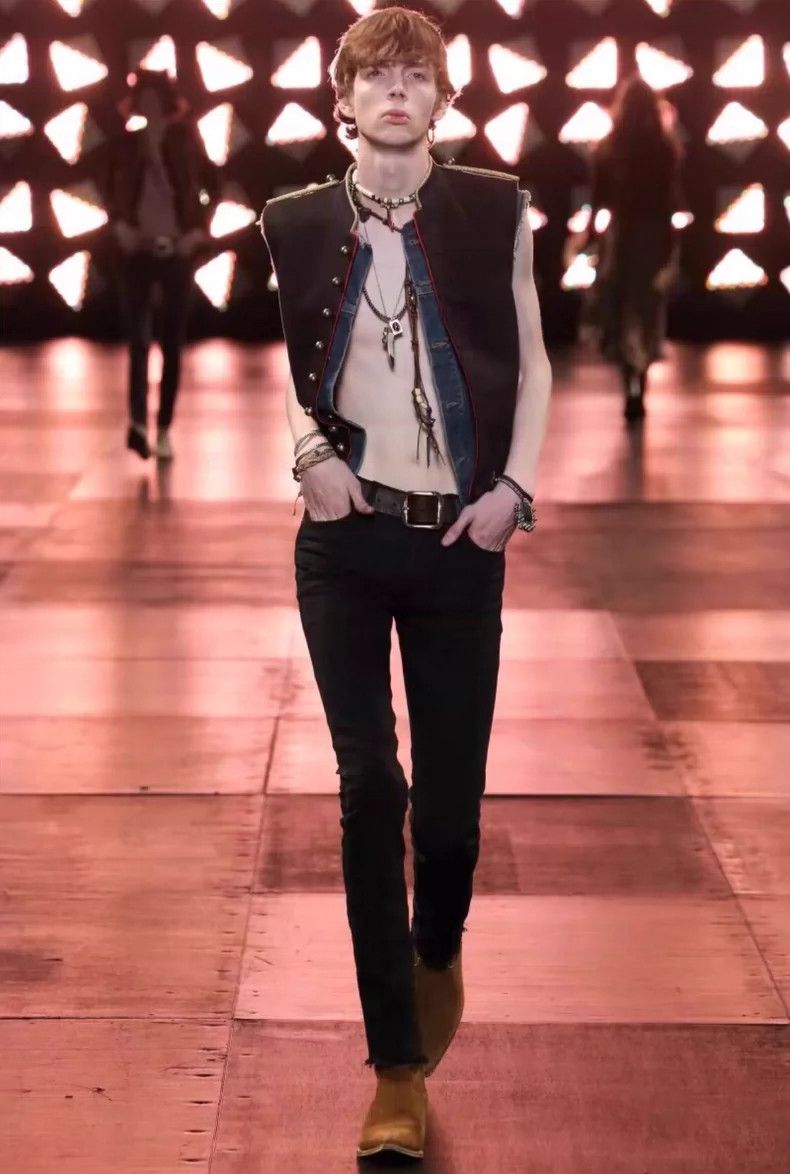 Saint Laurent Paris Saint Laurent Distressed Denim Vest- dmc Size US S / EU 44-46 / 1 - 6 Thumbnail