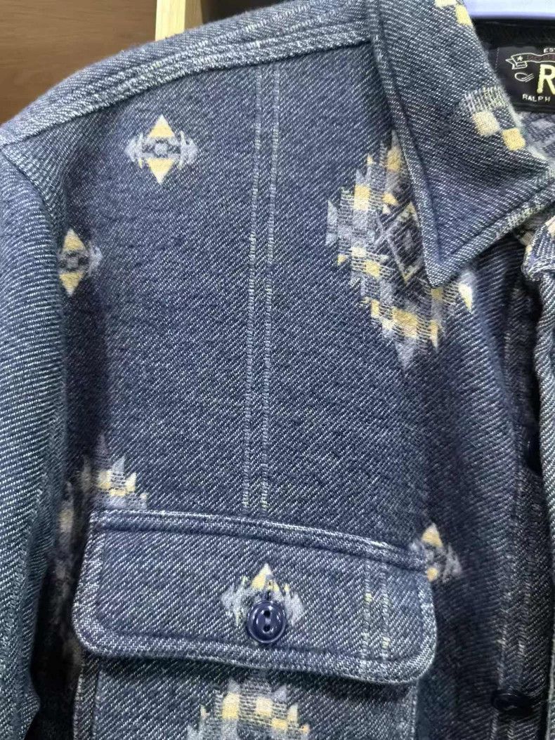 RRL Ralph Lauren RRL Southwestern Pattern Denim Shirt- dmc Size US M / EU 48-50 / 2 - 4 Thumbnail