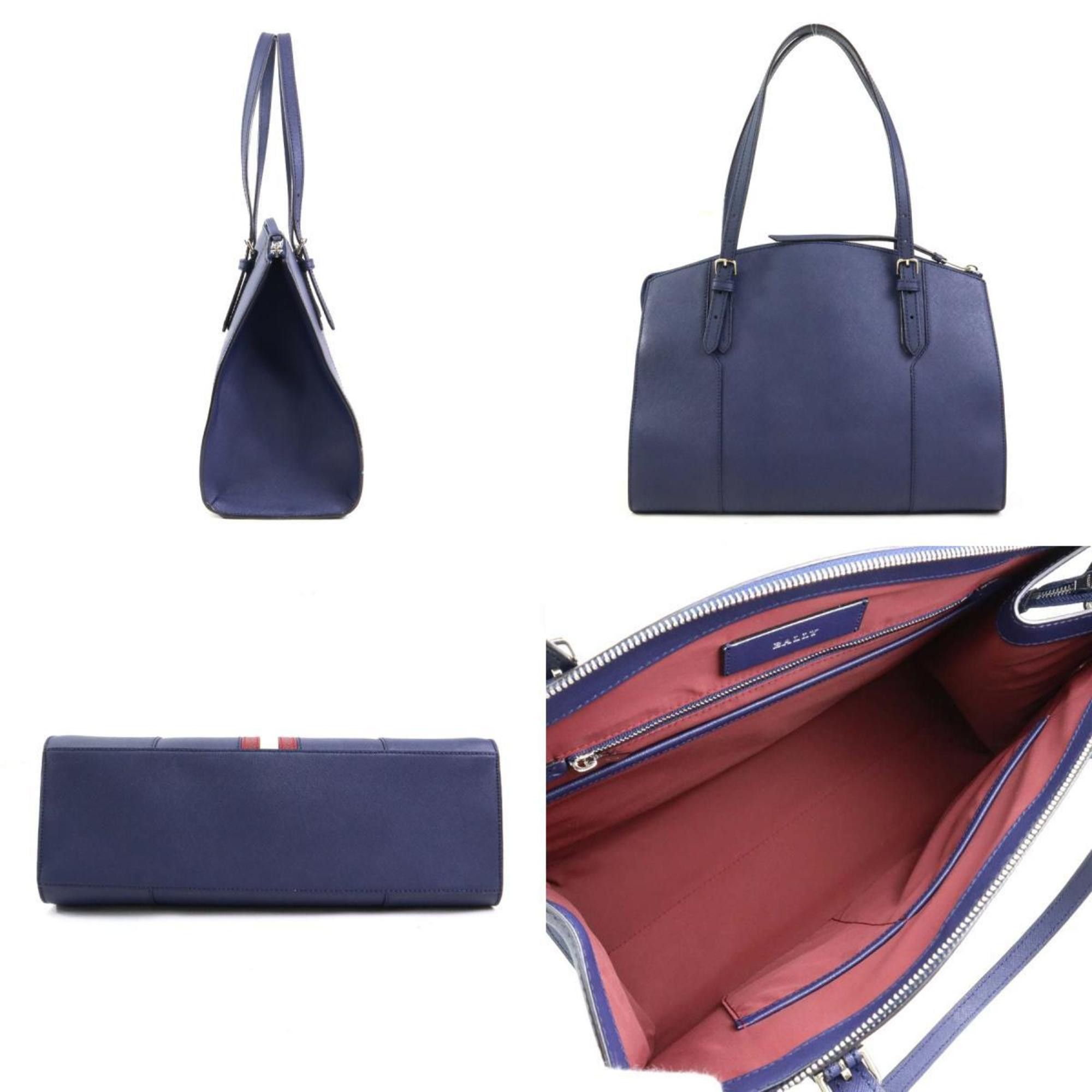 Bally Bally Shoulder Bag, Leather, Navy, Women's, 56284g Size ONE SIZE - 2 Thumbnail