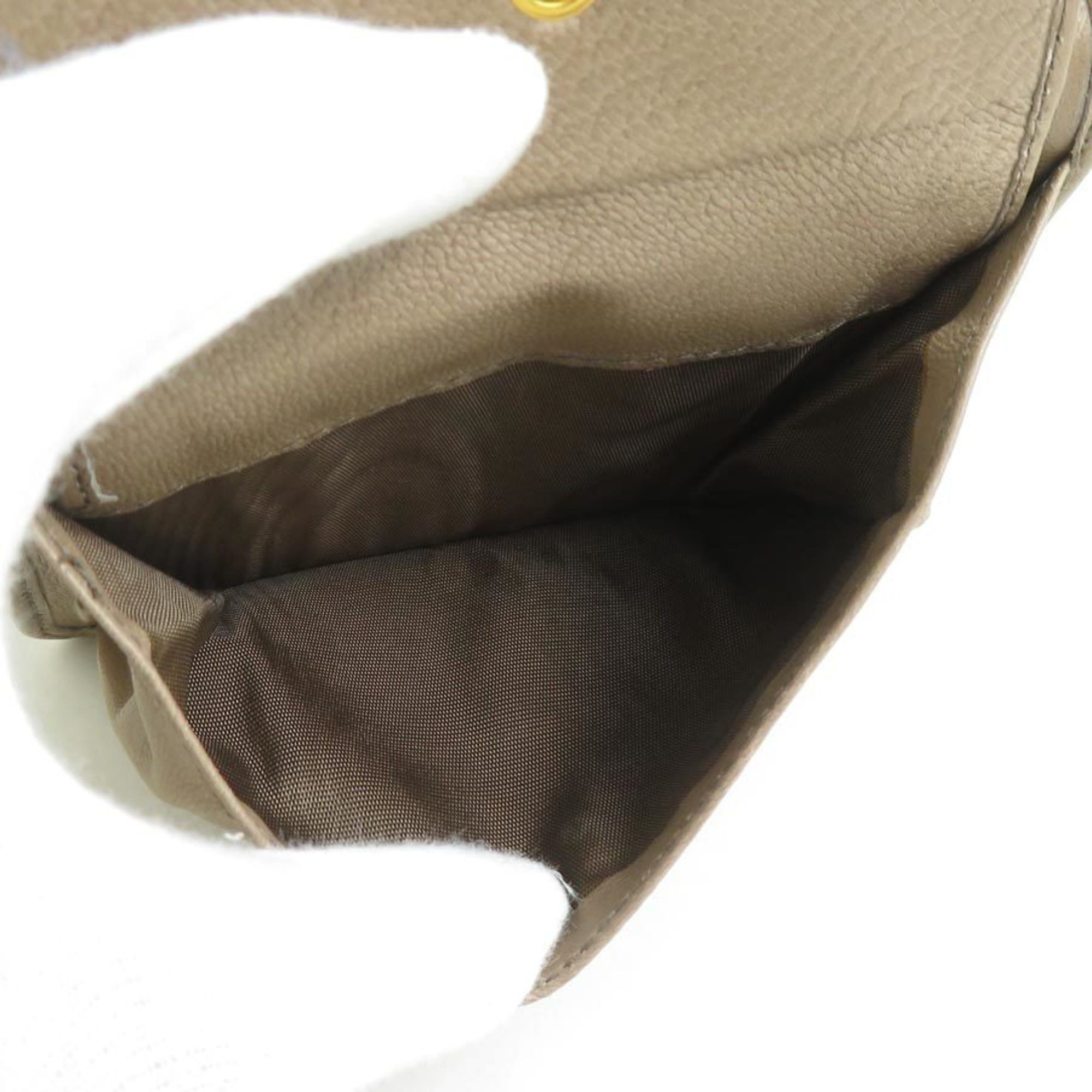 Prada Prada Tri-fold Wallet, Beige Leather, Women's, 1M0176, 56305g Size ONE SIZE - 4 Thumbnail