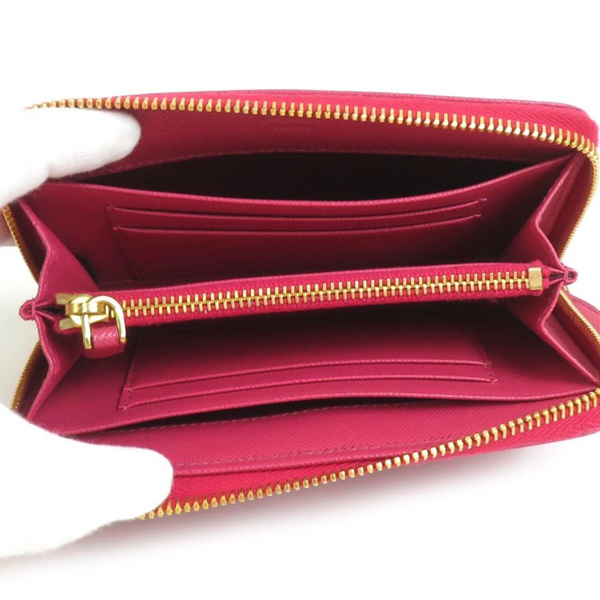 Prada Prada Compact Wallet in Pink Leather for Women (h31458a) Size ONE SIZE - 3 Thumbnail