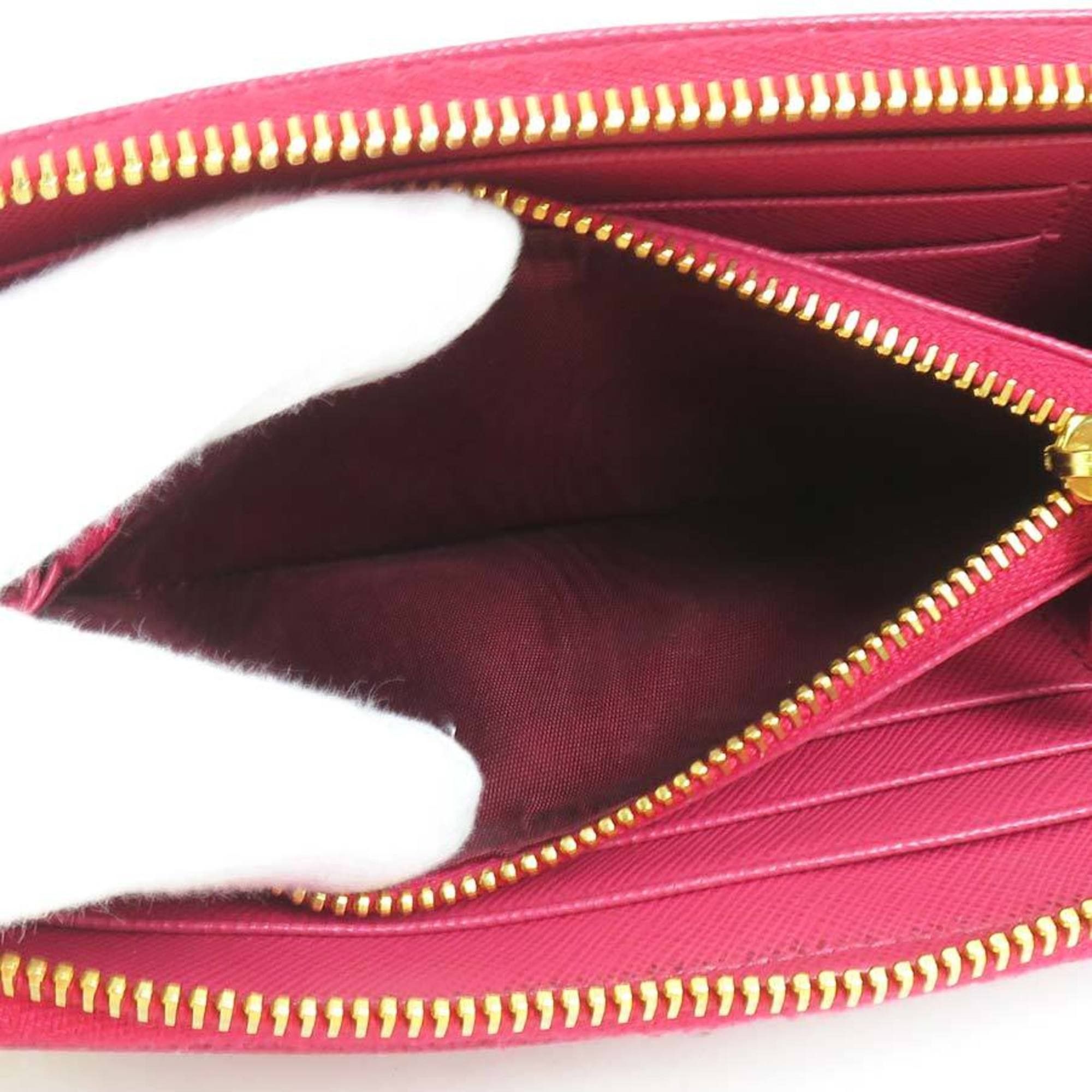 Prada Prada Compact Wallet in Pink Leather for Women (h31458a) Size ONE SIZE - 4 Thumbnail