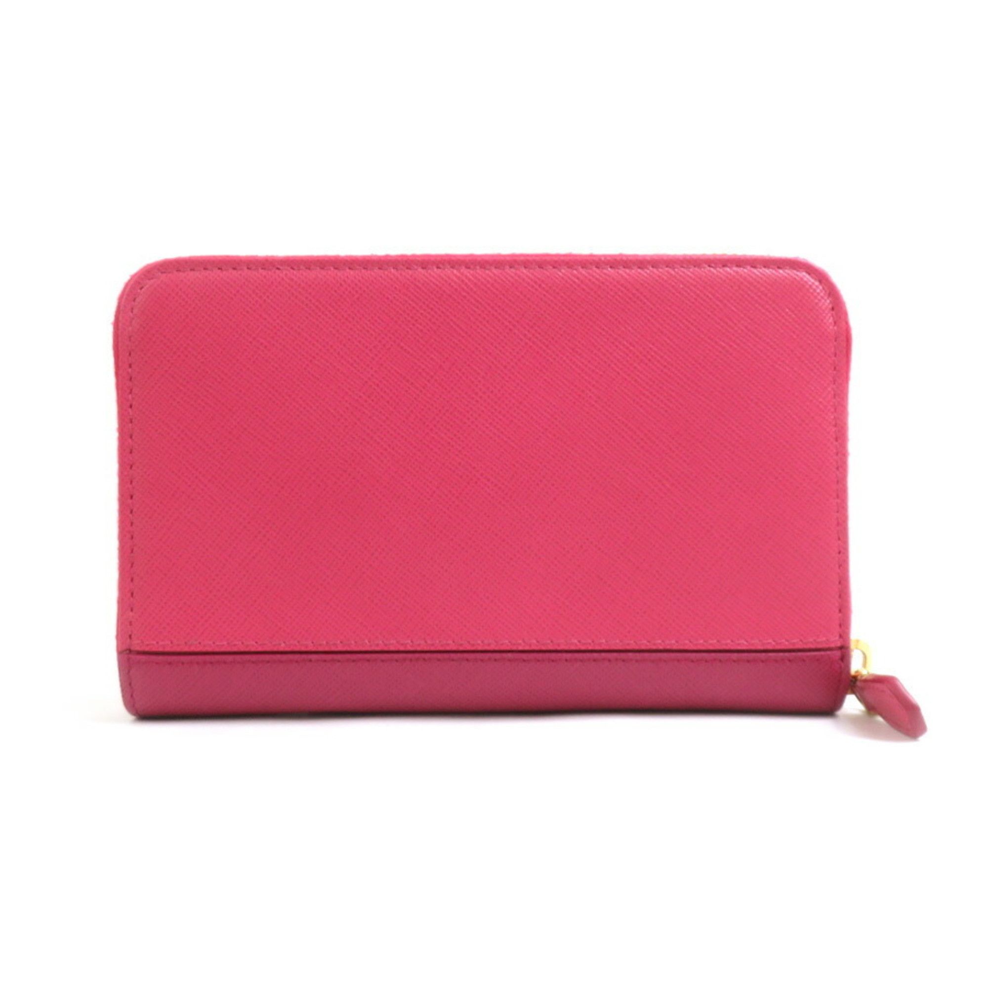 Prada Prada Compact Wallet in Pink Leather for Women (h31458a) Size ONE SIZE - 2 Thumbnail