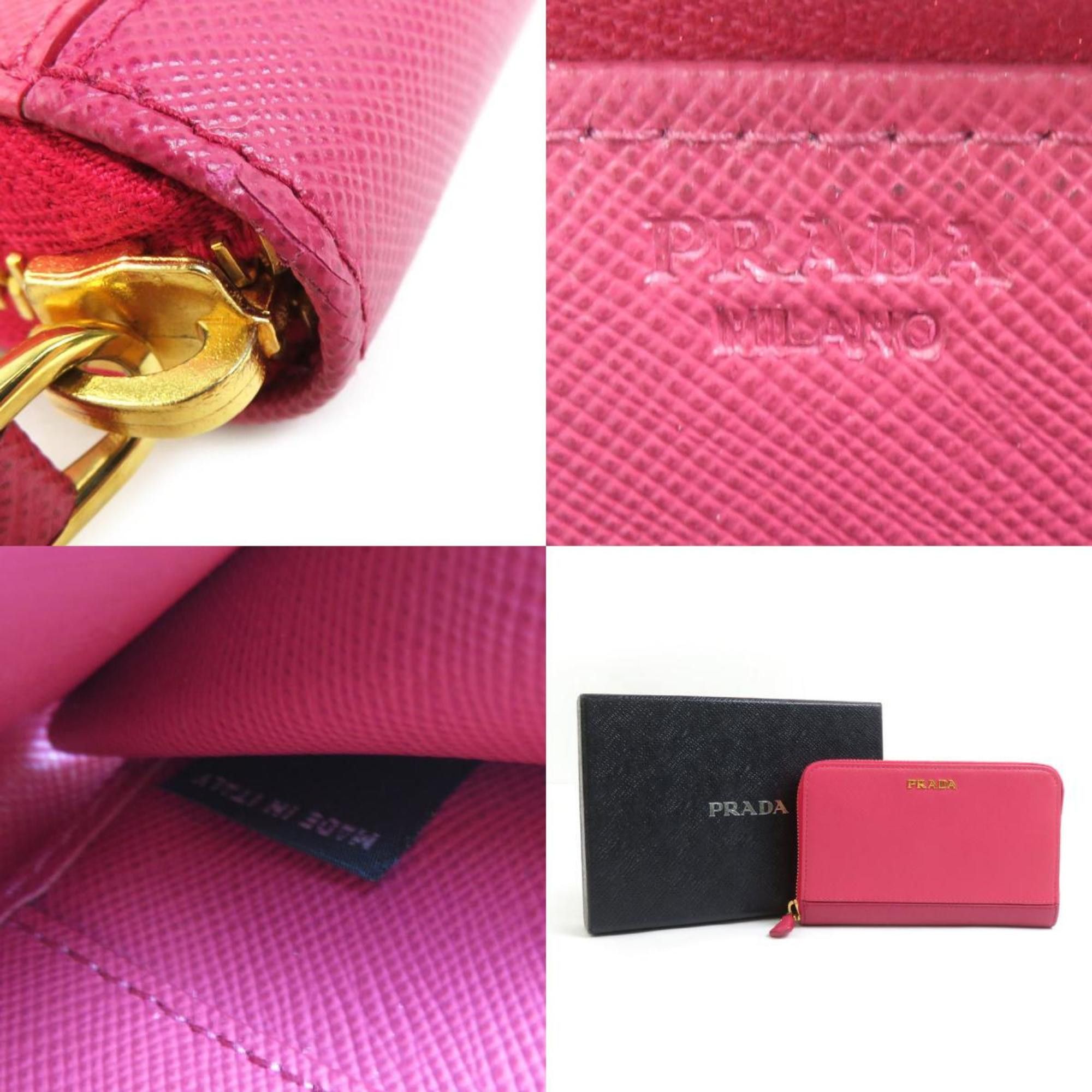 Prada Prada Compact Wallet in Pink Leather for Women (h31458a) Size ONE SIZE - 5 Thumbnail