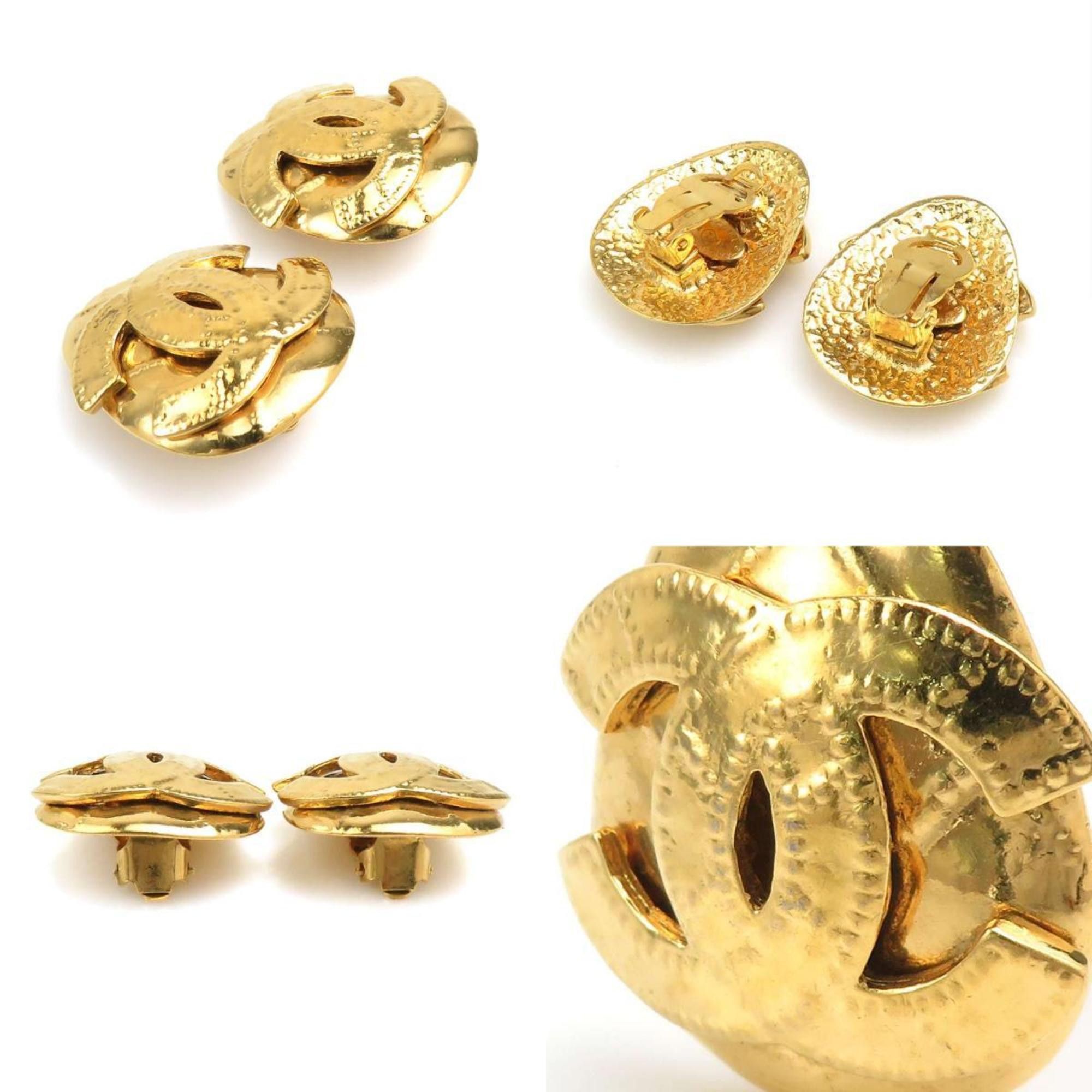 Chanel CHANEL Coco Mark Metal Gold Earrings for Women e60820k Size ONE SIZE - 4 Thumbnail