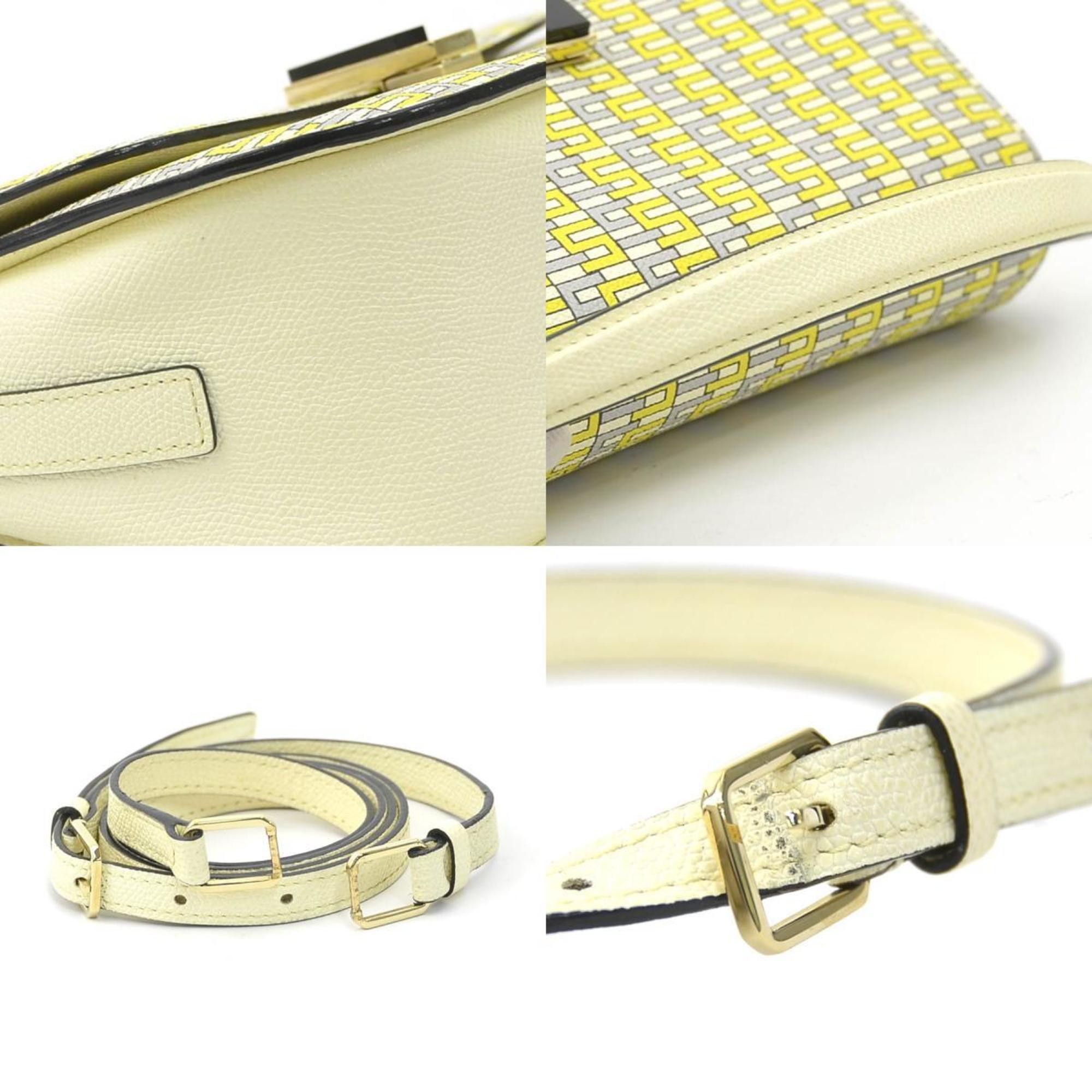 Valextra Valextra Iside Crossbody Leather Handbag/Shoulder Bag in Yellow, Gray, and Ivory, Women's, 90174g Size ONE SIZE - 3 Thumbnail