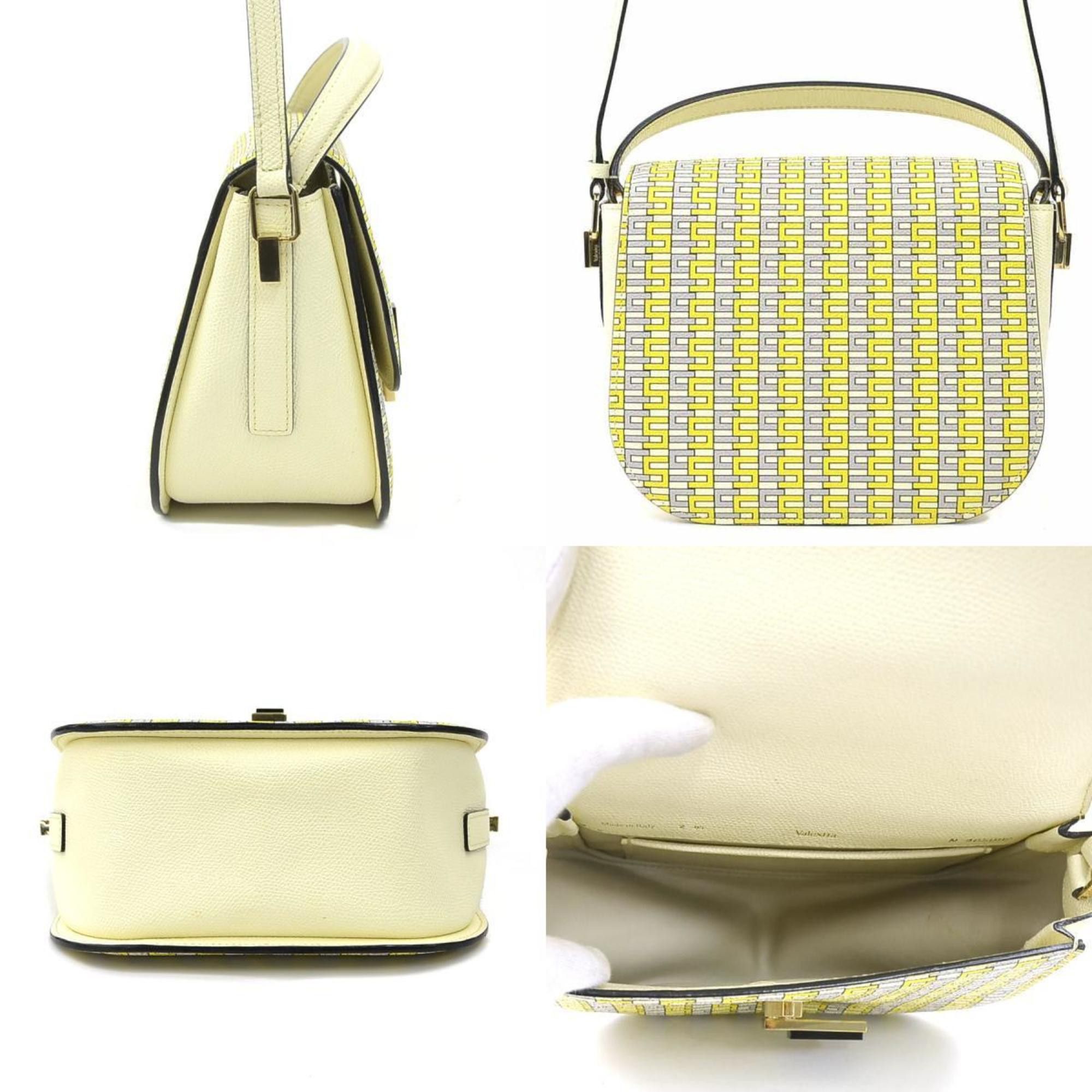 Valextra Valextra Iside Crossbody Leather Handbag/Shoulder Bag in Yellow, Gray, and Ivory, Women's, 90174g Size ONE SIZE - 2 Thumbnail
