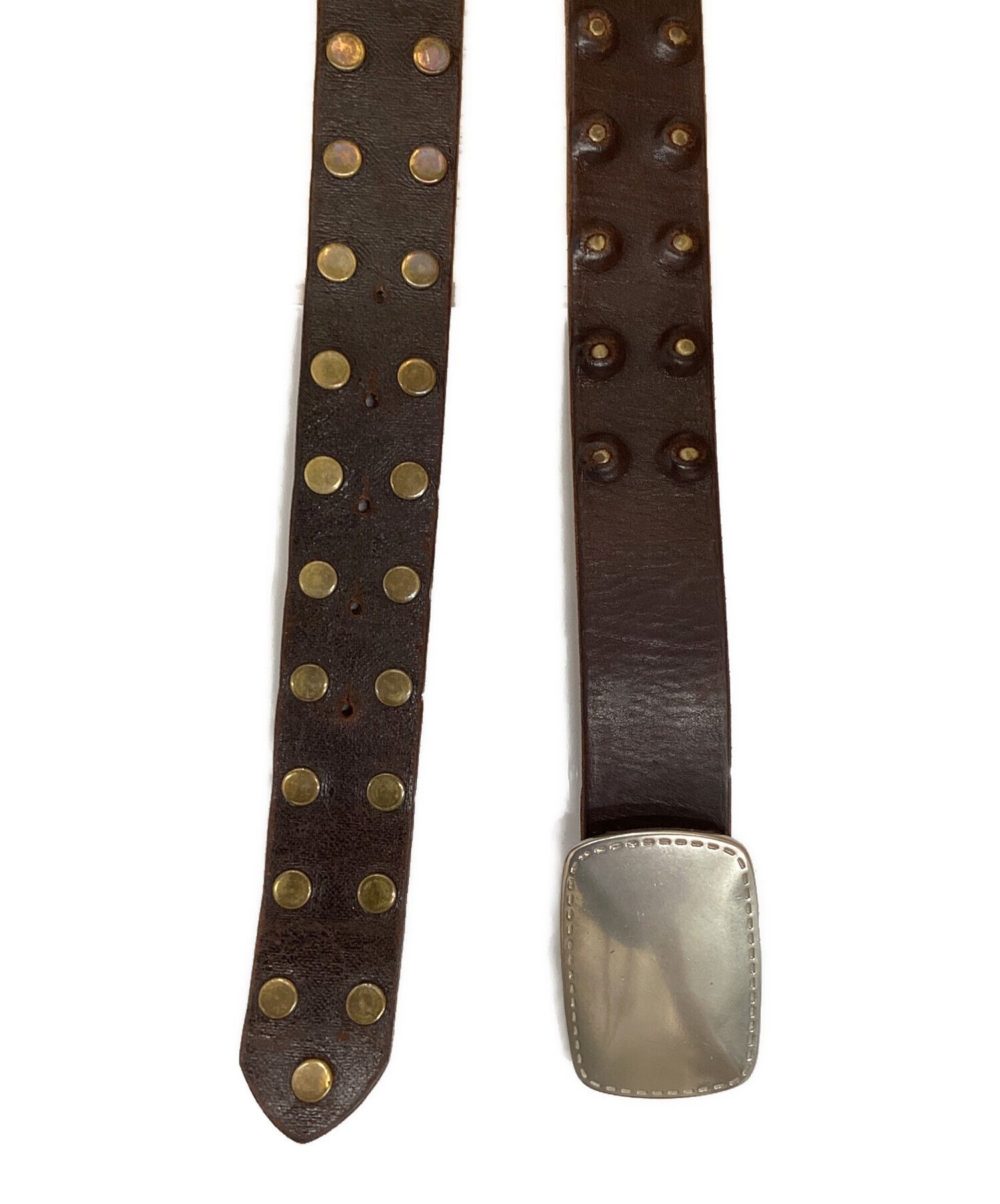 Martin Margiela ② / Studs Leather Belt Maison Martin Margiela Studded Leather Belt Brown One Size