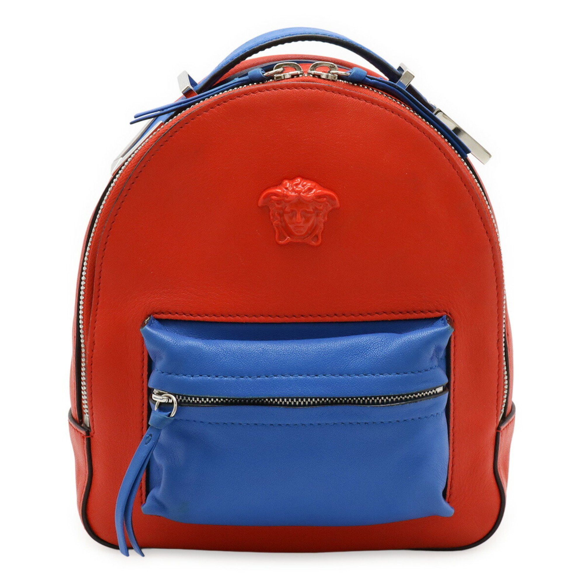 Versace Versace Medusa Backpack Rucksack Mini Leather Red Blue Size ONE SIZE - 2 Thumbnail